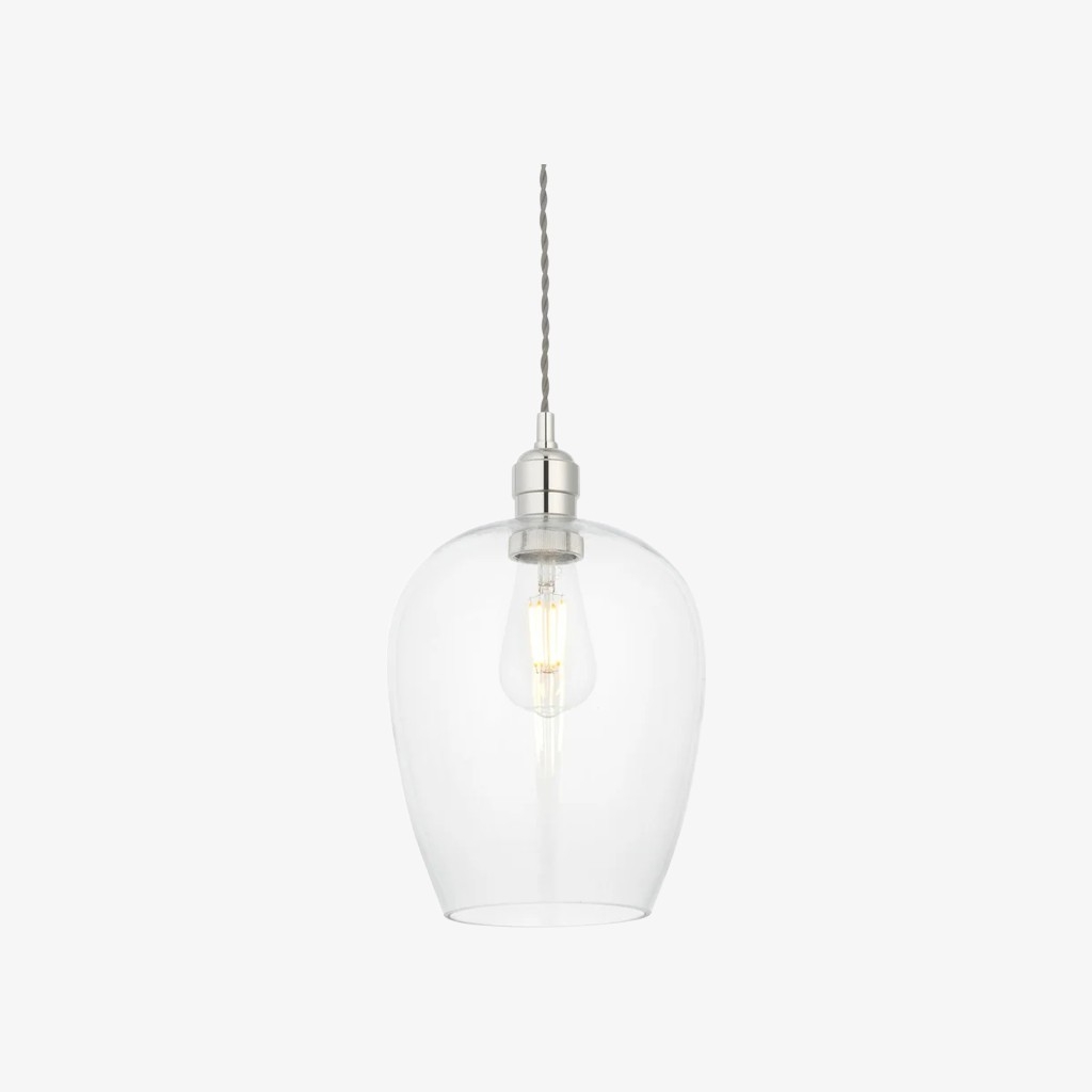 Clarione Height-Adjustable Glass Pendant Light - Classic Art Deco Light T1032