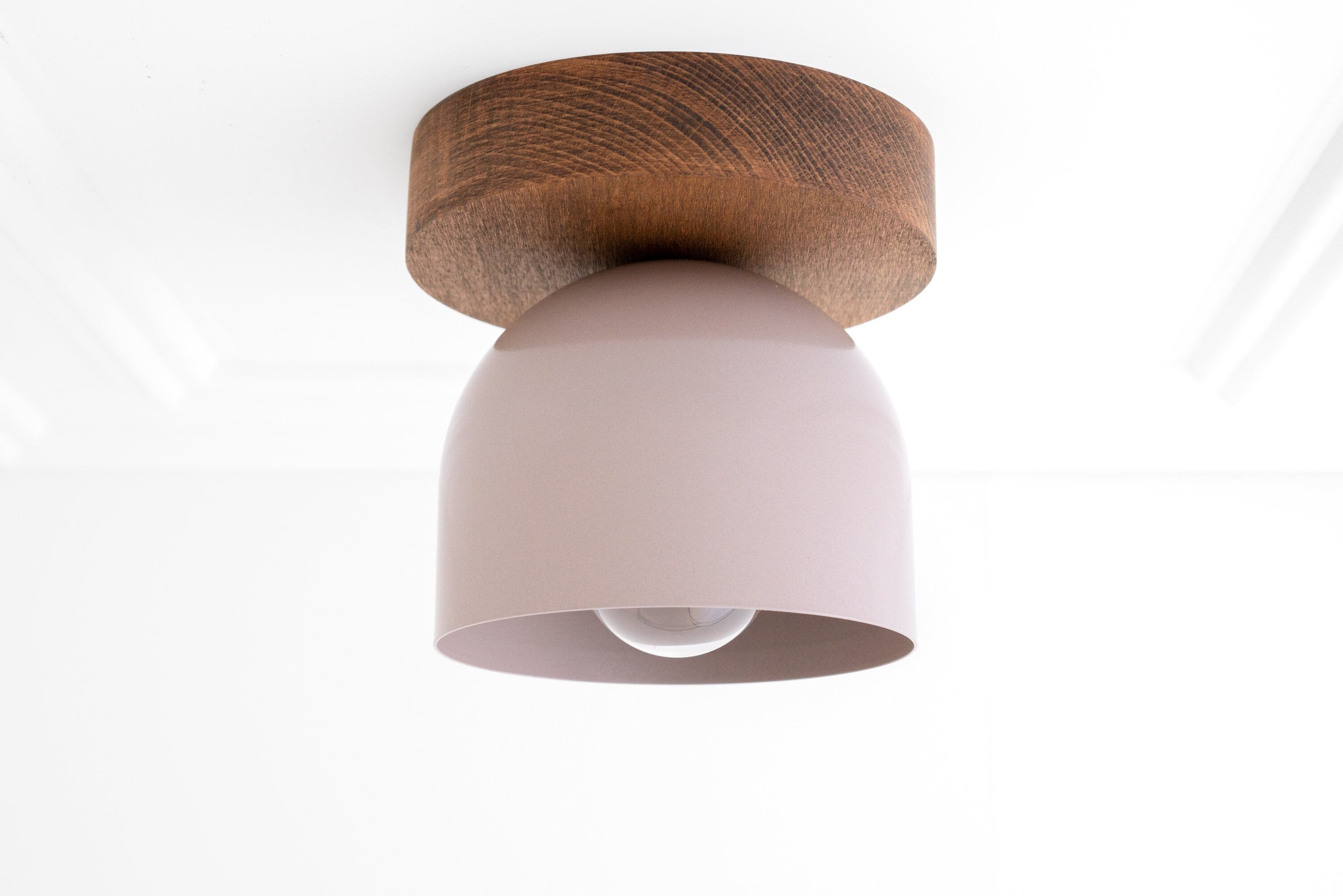 Metio Dome Modern Rustic Ceiling Light - Wooden and Metal Fusion T372