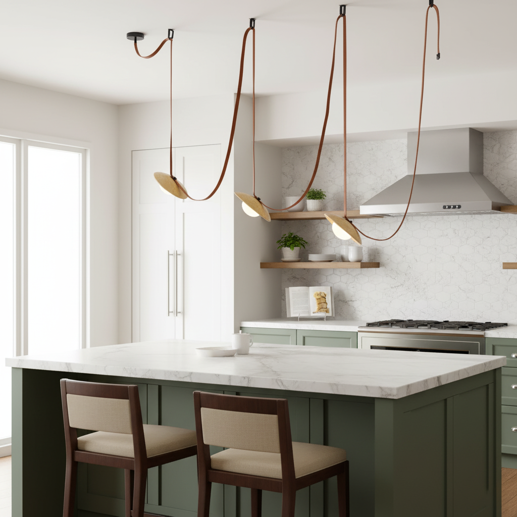 Light Rail Leather Pendant Lamp T1912