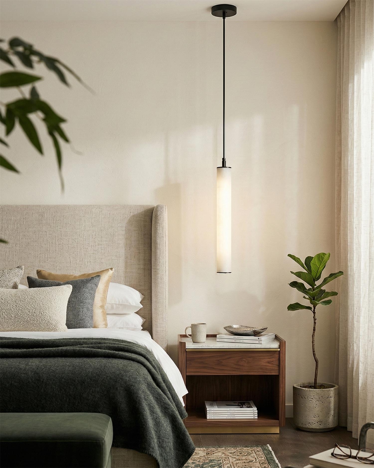 Calder Alabaster Tube Pendant Lamp T1571
