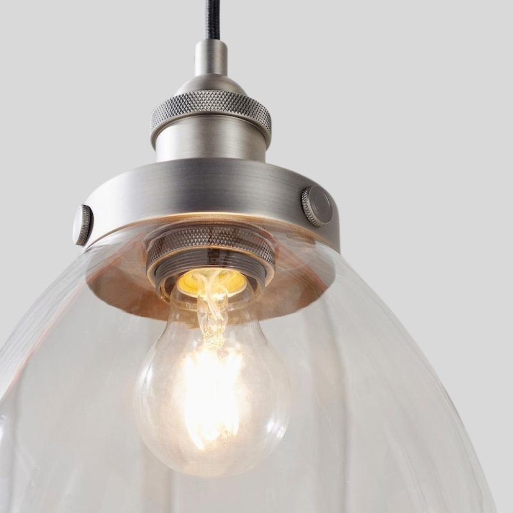 Novera Art Deco Dome Adjustable Height Glass Shade Pendant Light for Living Room T1008