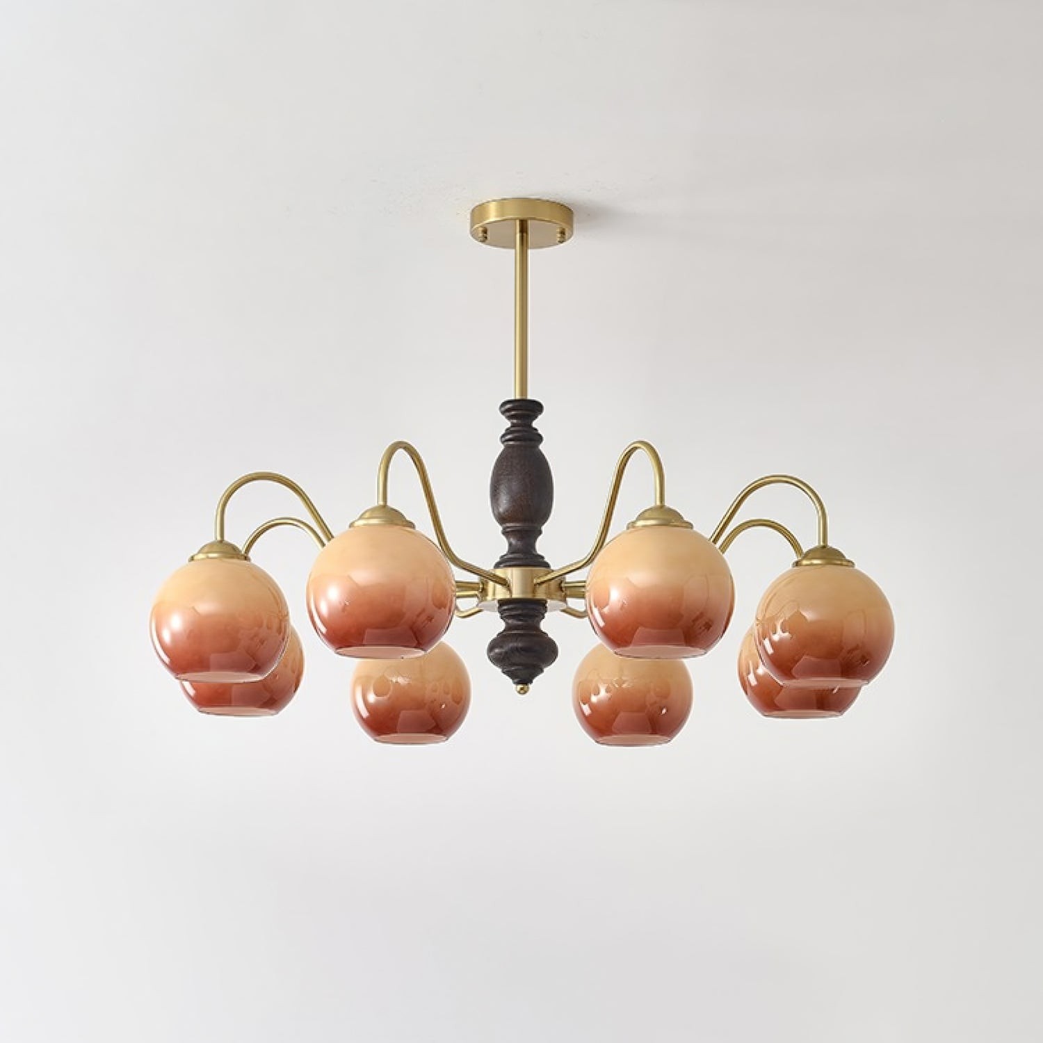 French Medieval Style Caramel Orb Chandelier M567
