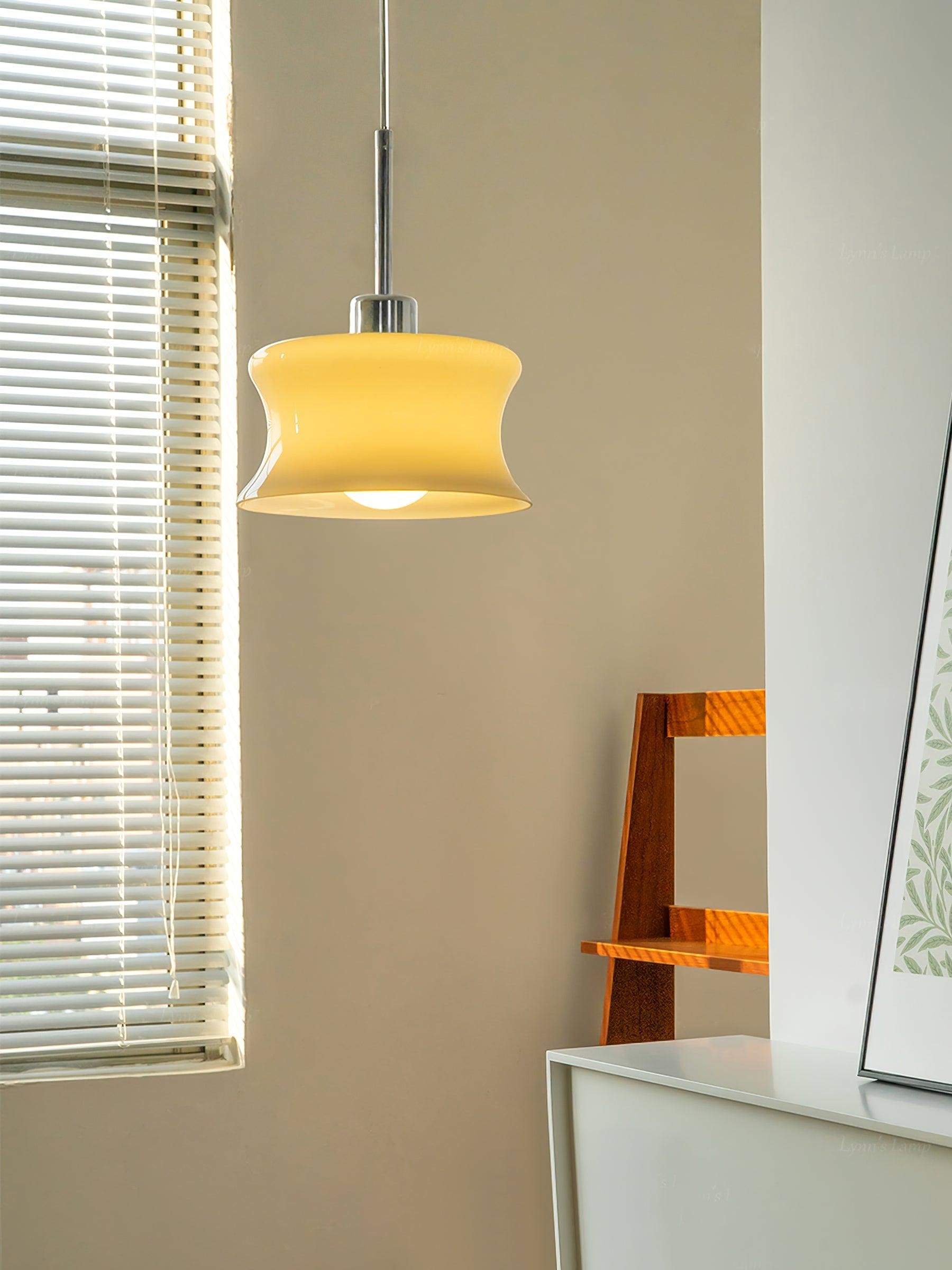 French Vintage Glass Window Pendant Lamp M392