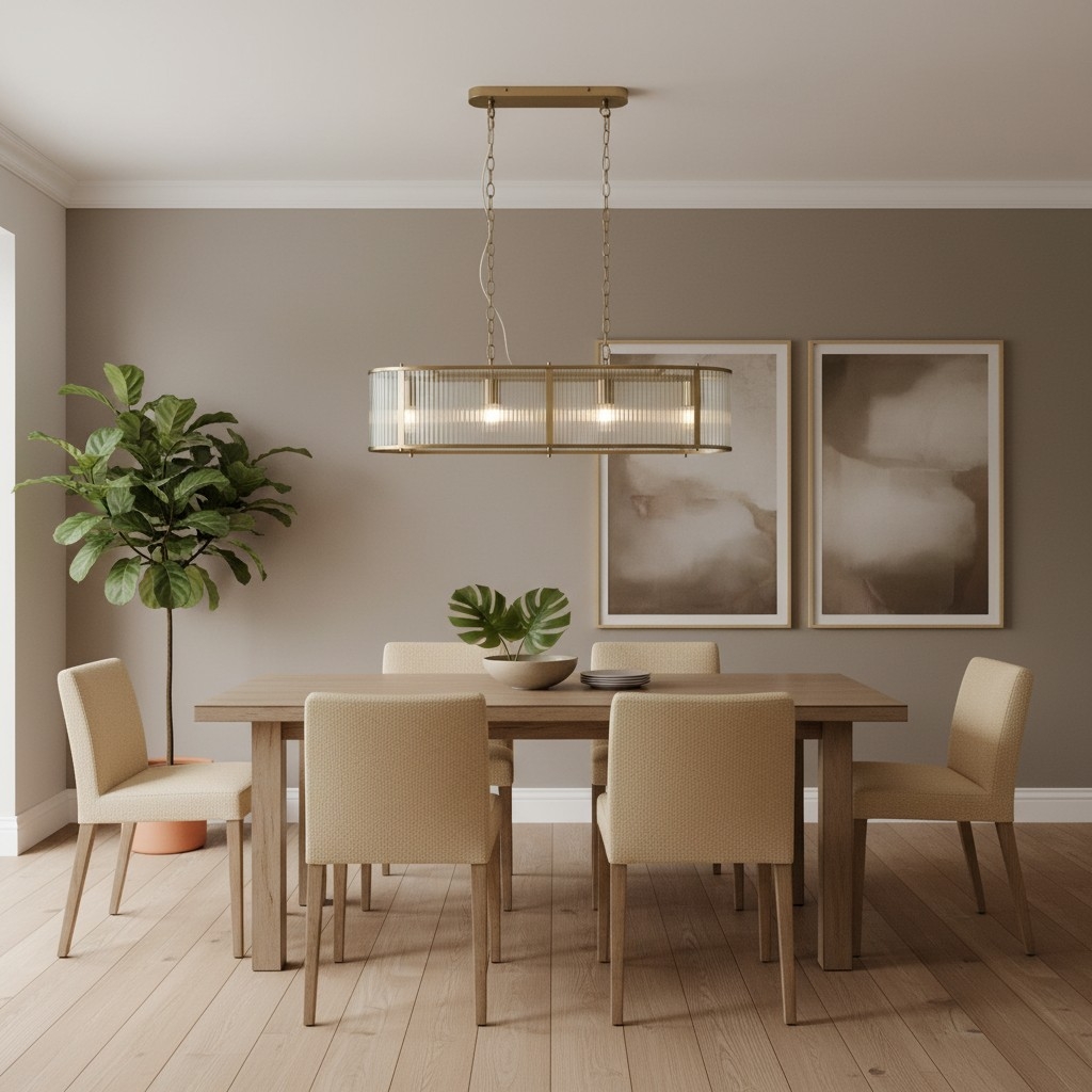 RibGlow Ribbed Glass Pendant Light - Antique Style Pendant Light for Dining Room T848