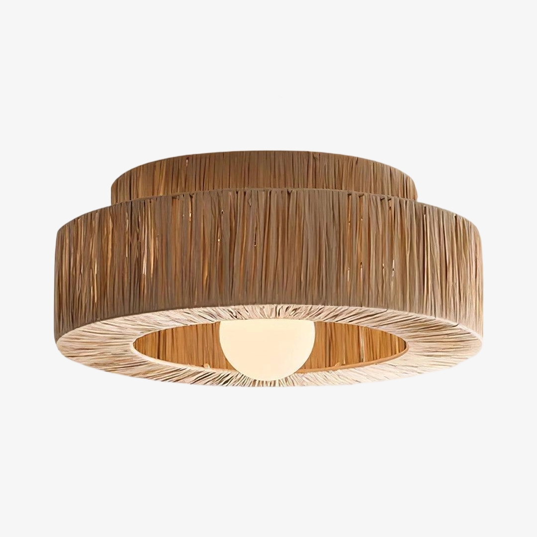 Welanery Minimal Rustic Natural Woven Ceiling Light - Sustainable Lamp for Kitchen or Hallway T1218