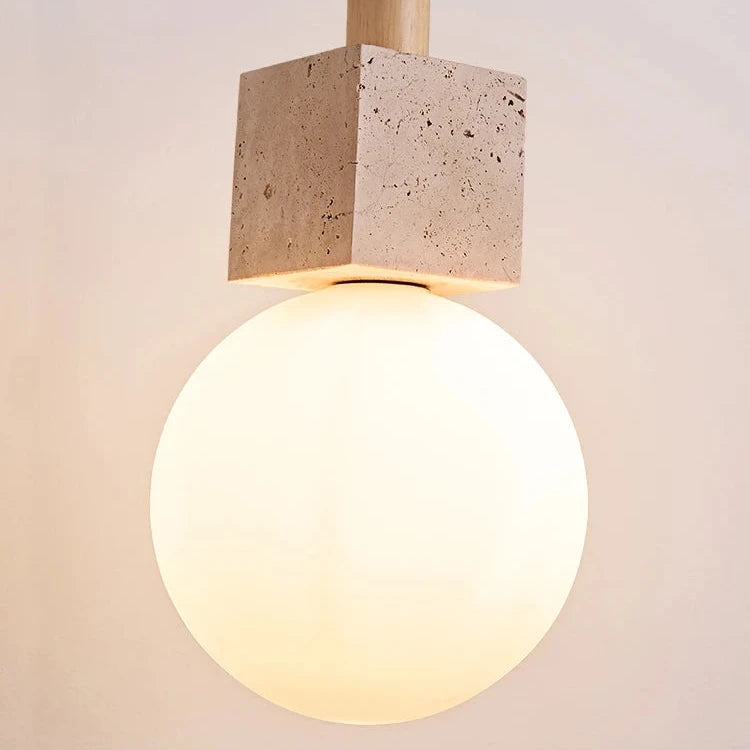 Modern Travertine Cube Pendant Light T2152