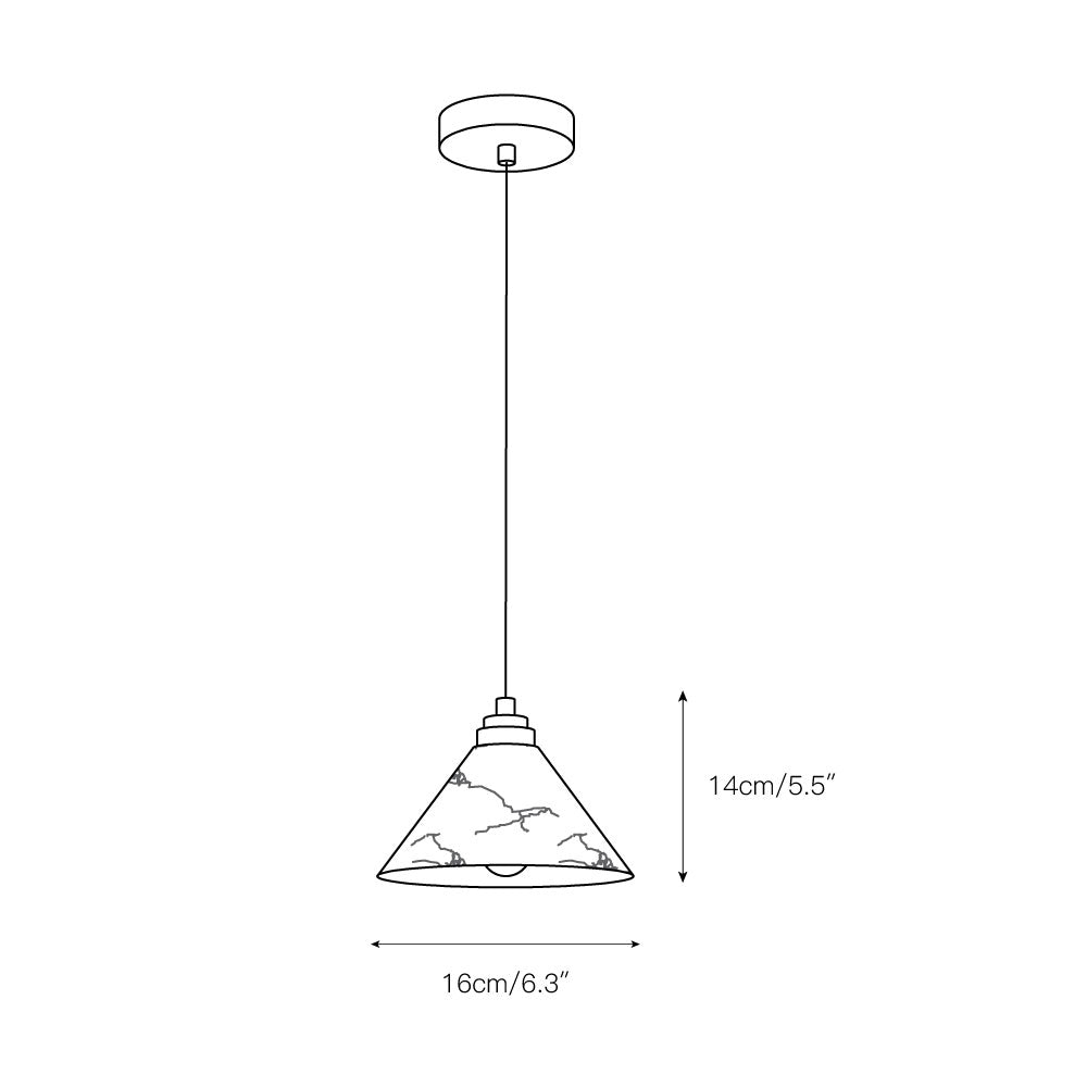 Conical Brass Alabaster Pendant Lamp T1649