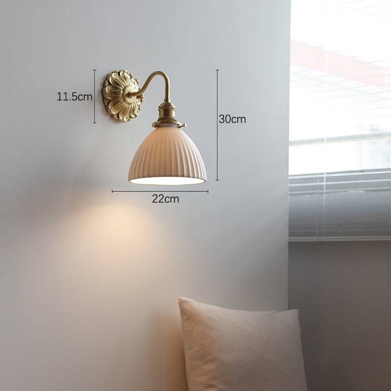 Elegant Ceramic and Brass Wall Sconce for Living Room and Hallway T432