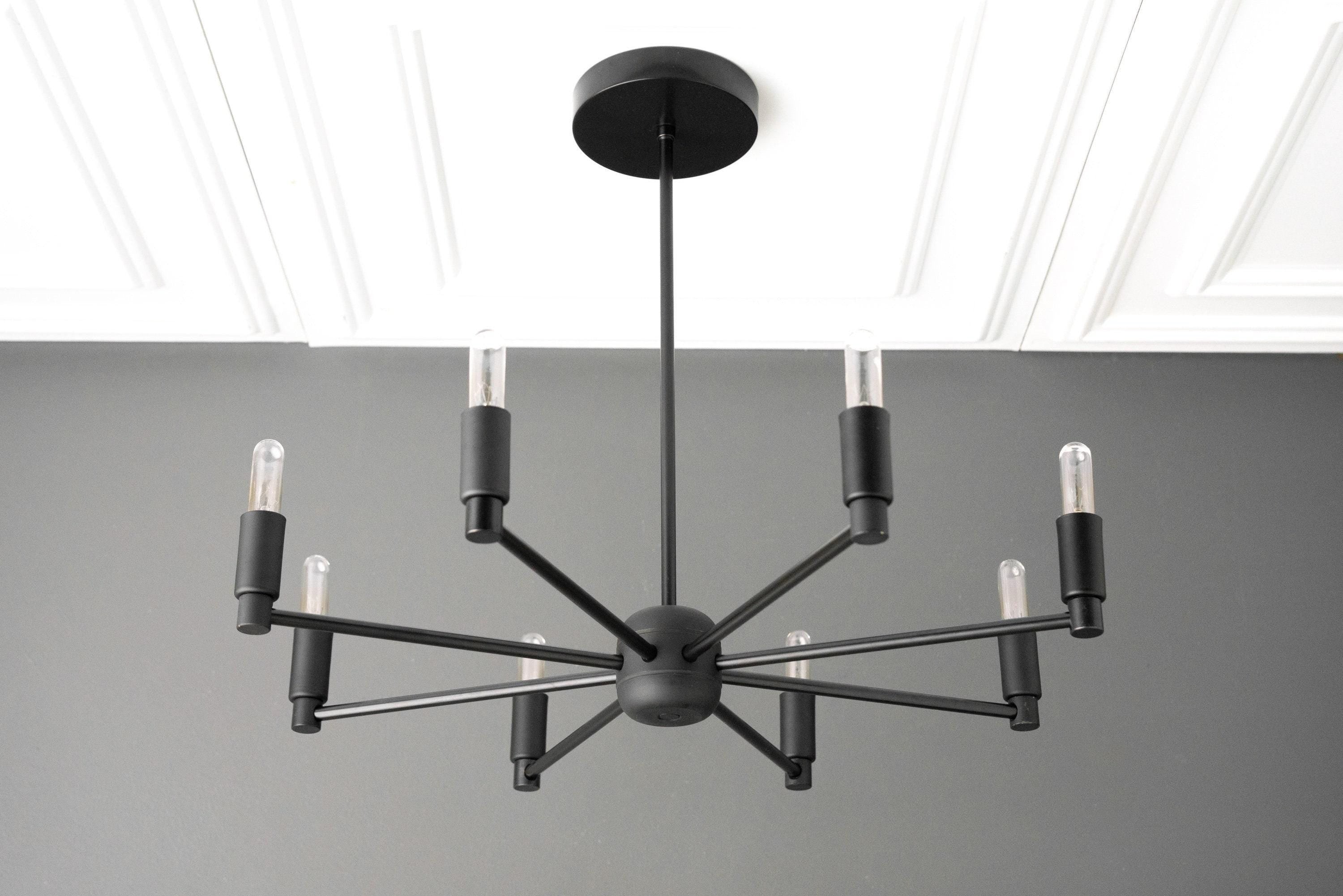 Mobilux Line Modern Chandelier - 8 Arm Mid Century Hanging Light T338