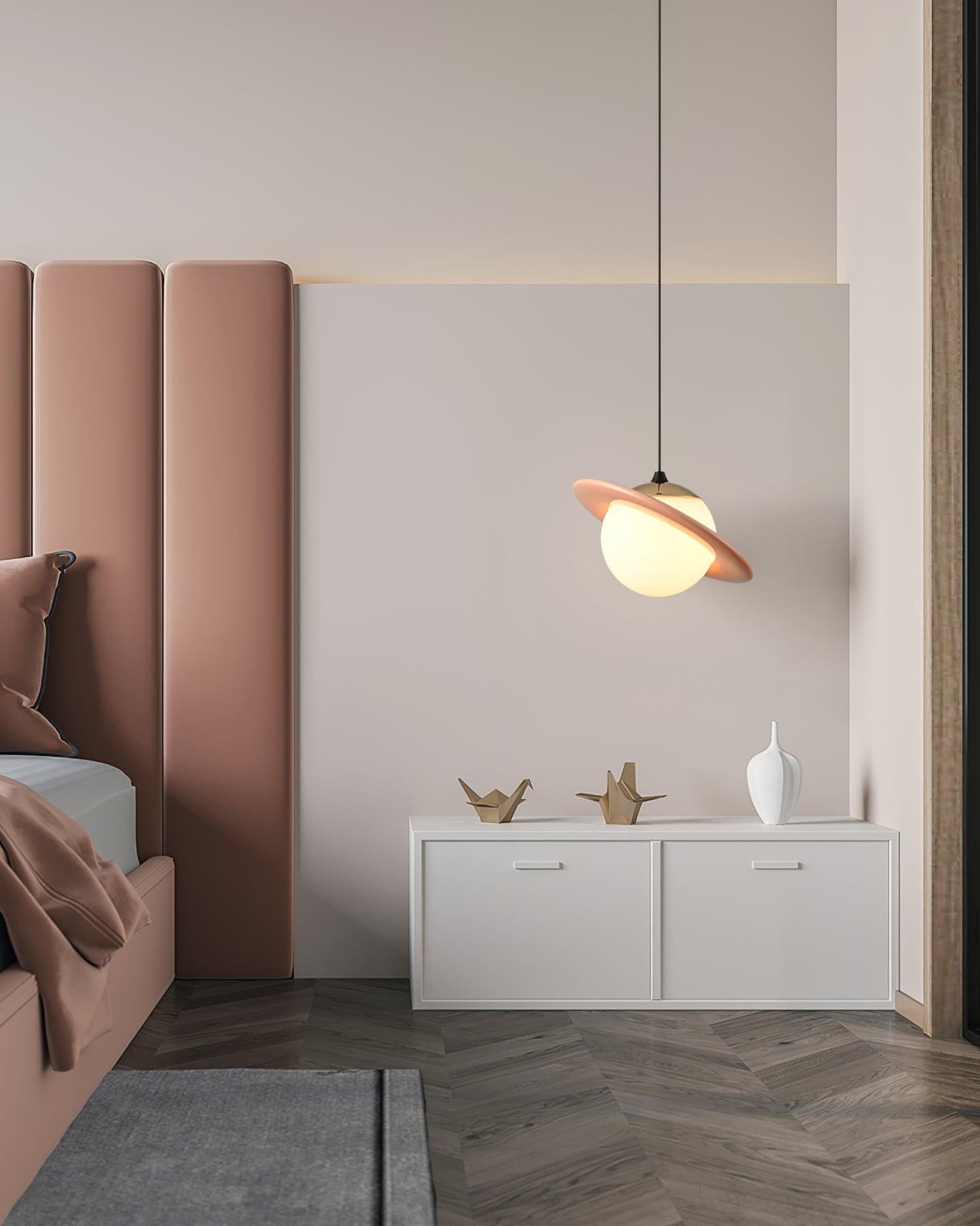 Romantic Saturn Planet Pendant Lamp for Bedroom M415