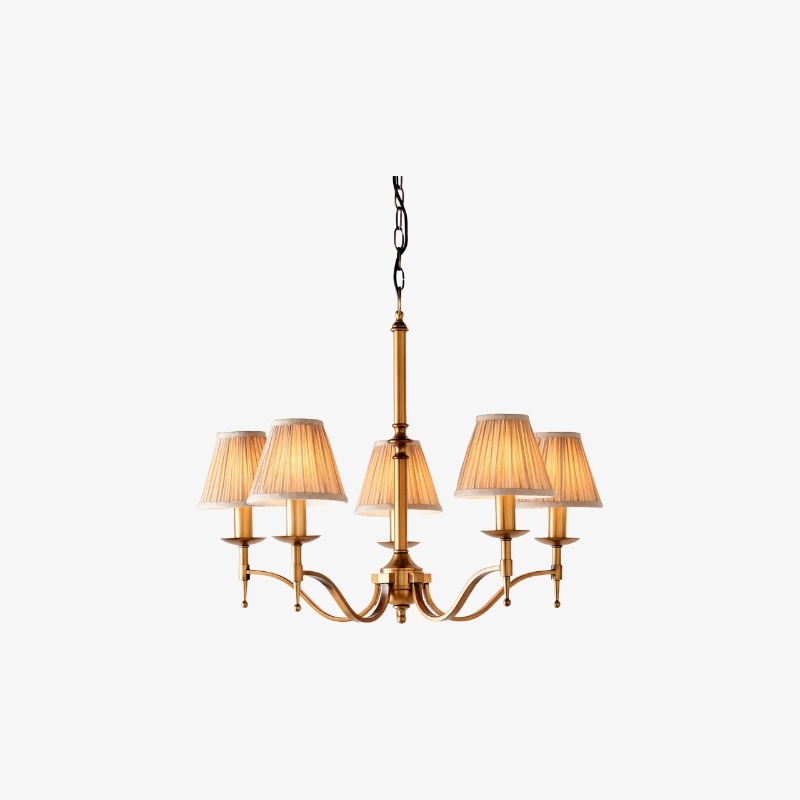 Tela Timeless Classic Elegant Multi Arm Stanford Chandelier - Metal Fabric Lighting for Living Room T820