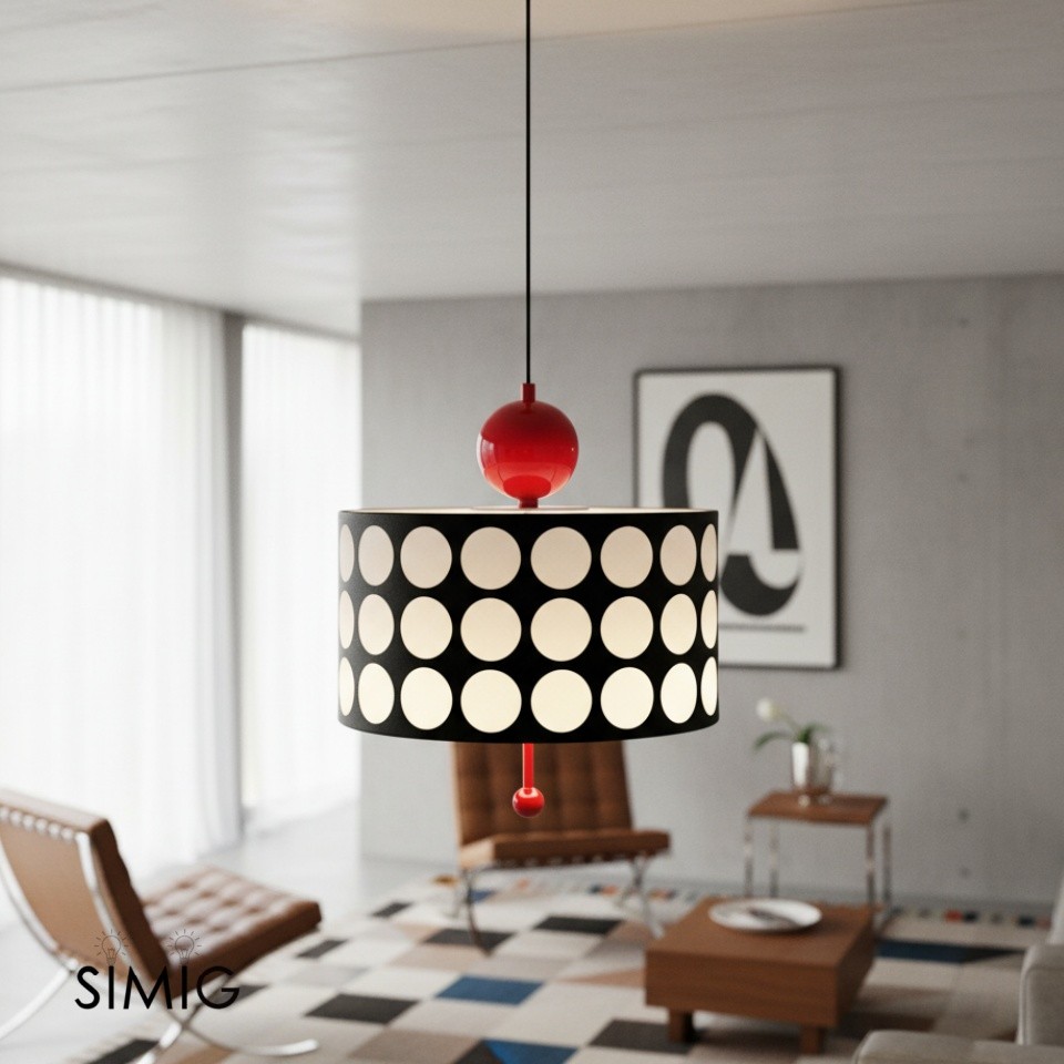 Polka Dot Lattice Pendant Lamp - French Vintage Light for Dining M165