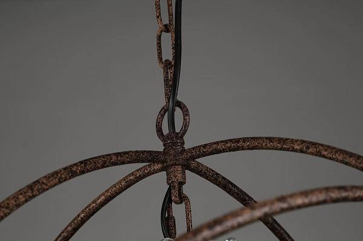 Retro Rust Iron Cage chandelier