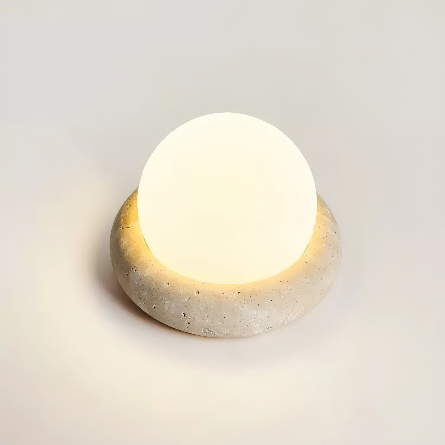 Modern Travertine Cute Mini Orb Table Lamp G40