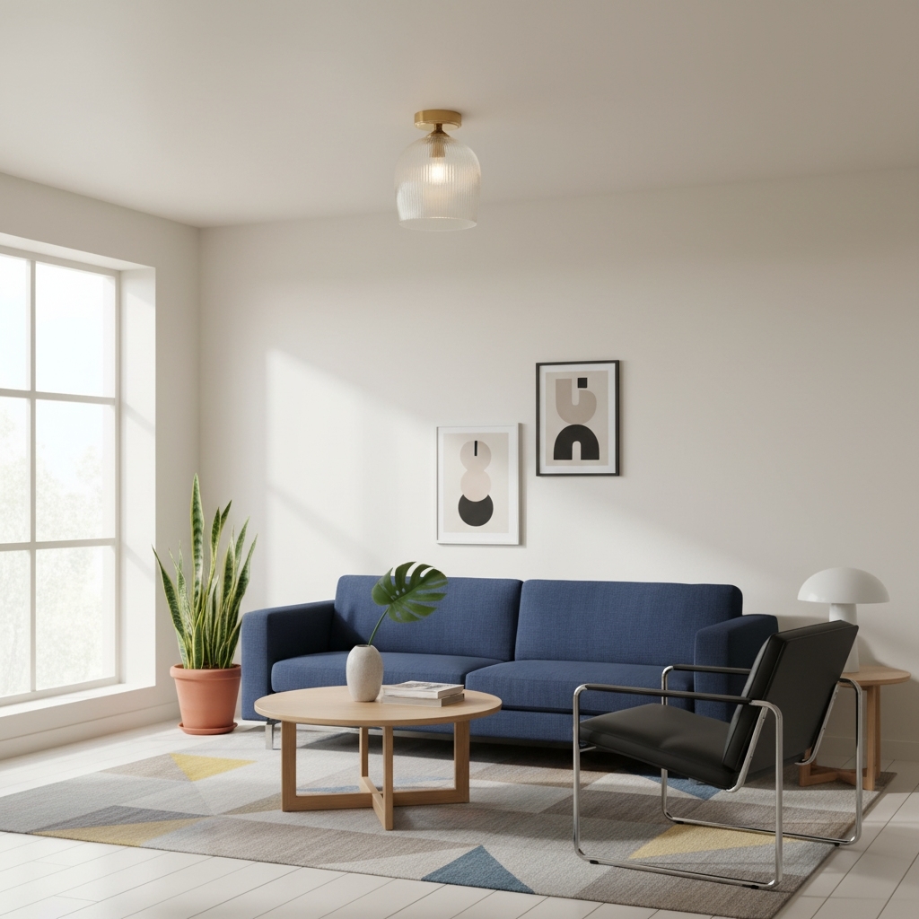Brazara Dome Ceiling Light - Industrial Ribbed and Clear Glass for Living Room T925