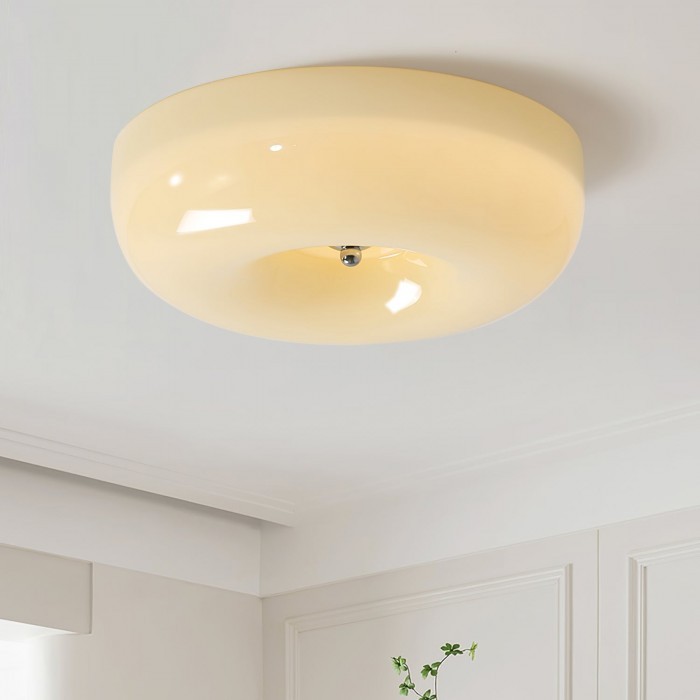 Bauhaus Cream Pudding Glass Ceiling Lamp S193