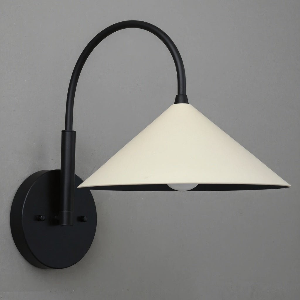 Curva Elegant Arc Cone Wall Sconce - Contemporary Reading Nook Wall Lighting T394