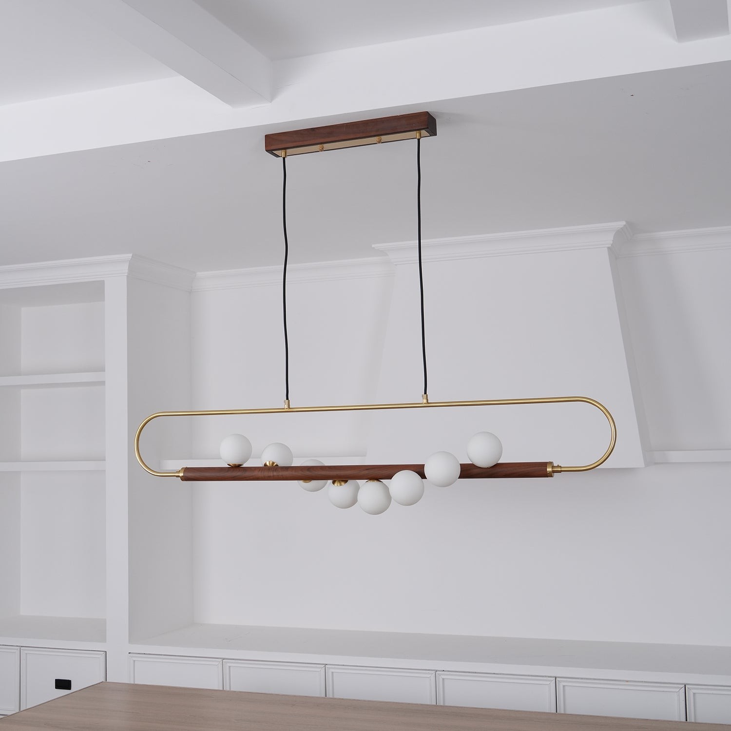 Modern Walnut Simple Chandelier M32