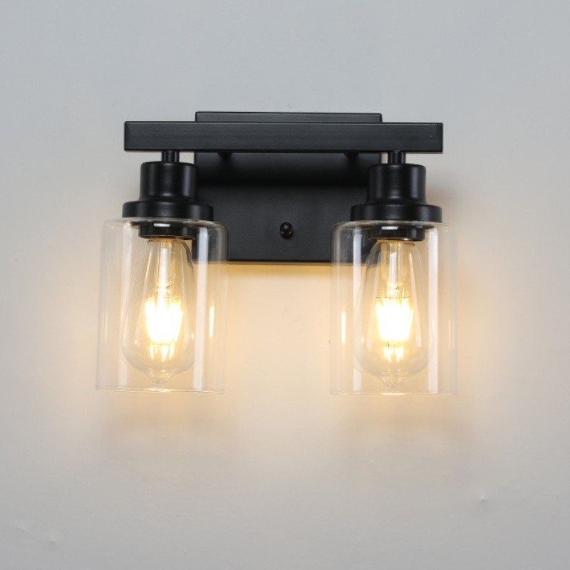 Double Heads Glass Wall Lamp For Bathroom S133