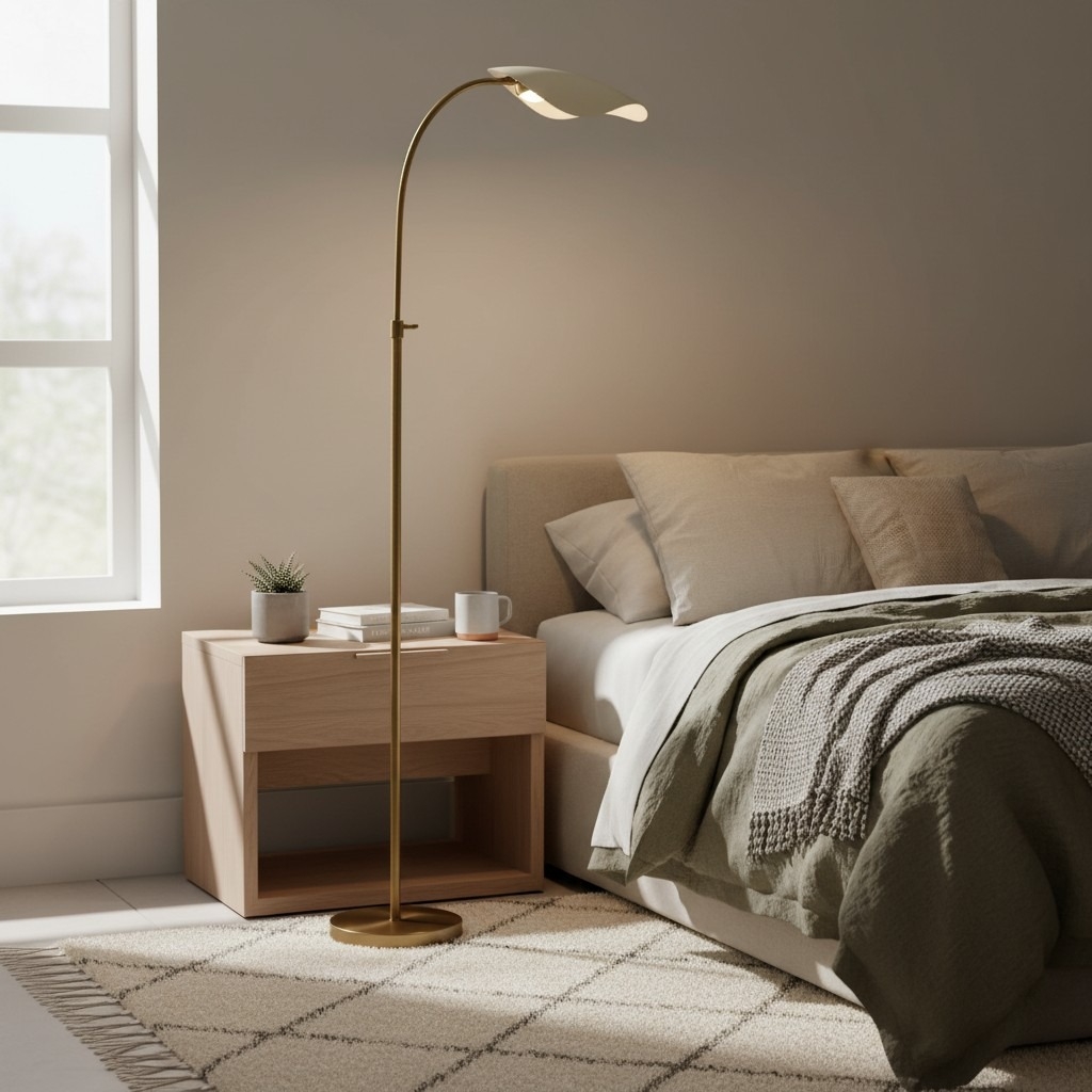 Shella Artistic Floor Light - Elegant Arched Design for Bedroom or Living Room T702