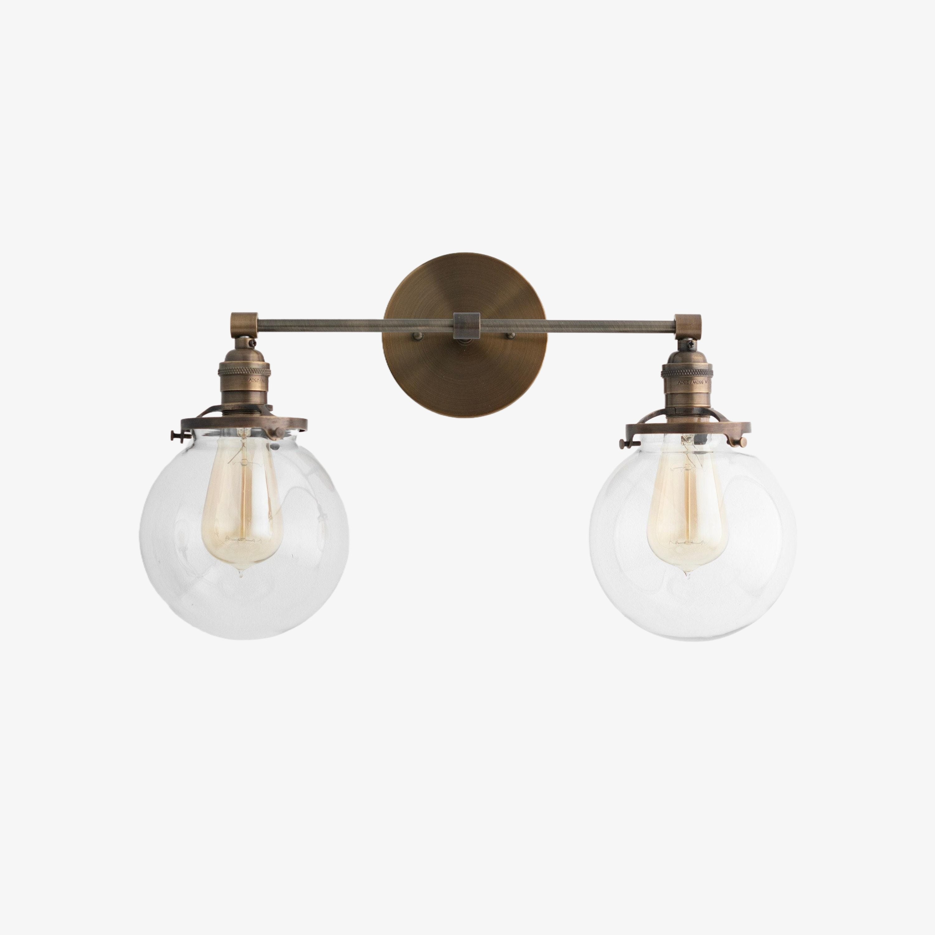 Lumio Globe Glass Globe Vanity Light - Modern Two Light Bathroom Sconce T309