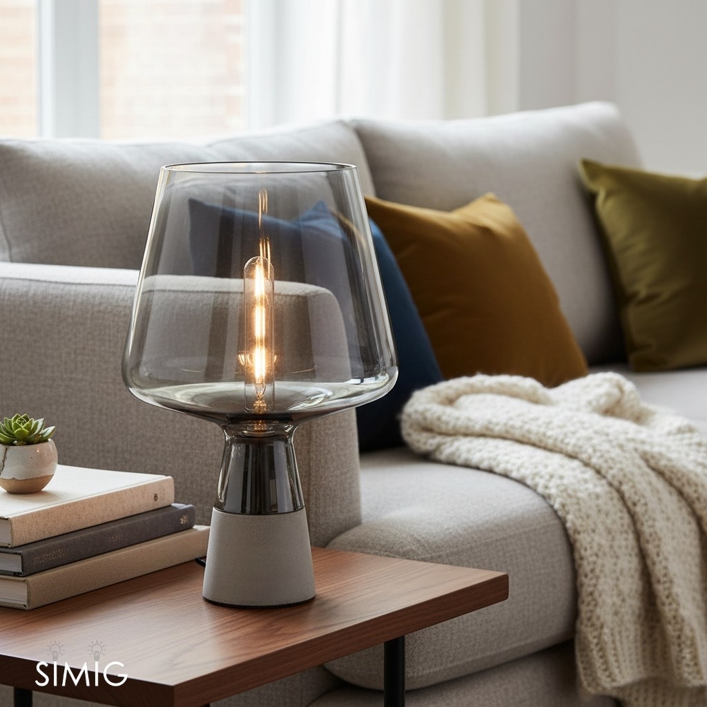 Glass Table Lamp - Glass Dome Nordic Design for Bedroom
