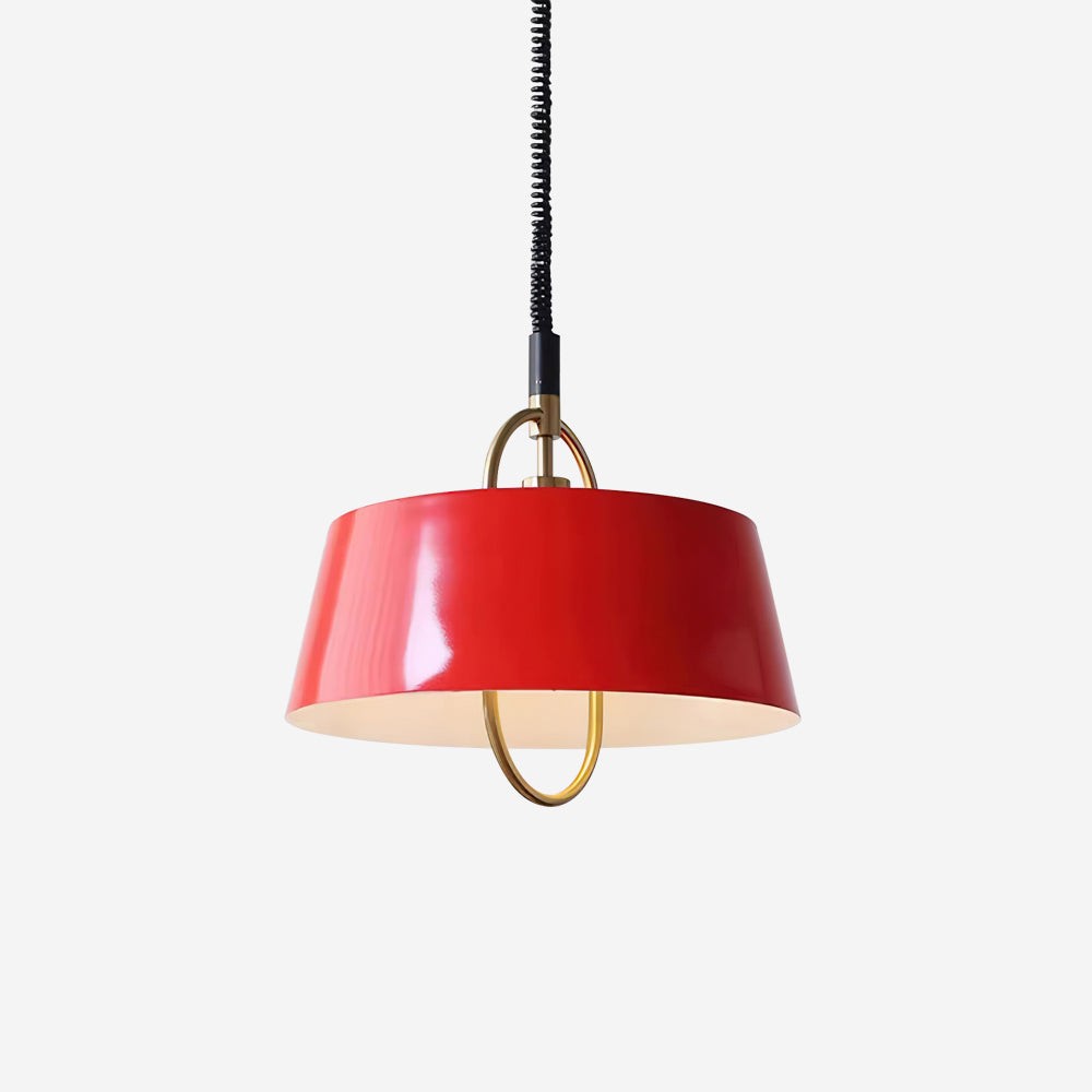 Retro Classic Drum Shaped Retractable Metal Pendant Lamp M305