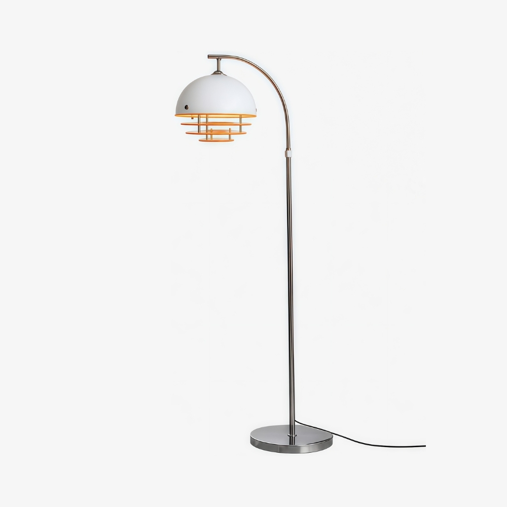 Afterglow Sunset Curved Floor Lamp - Vintage Glass Shade for Bedroom T2241