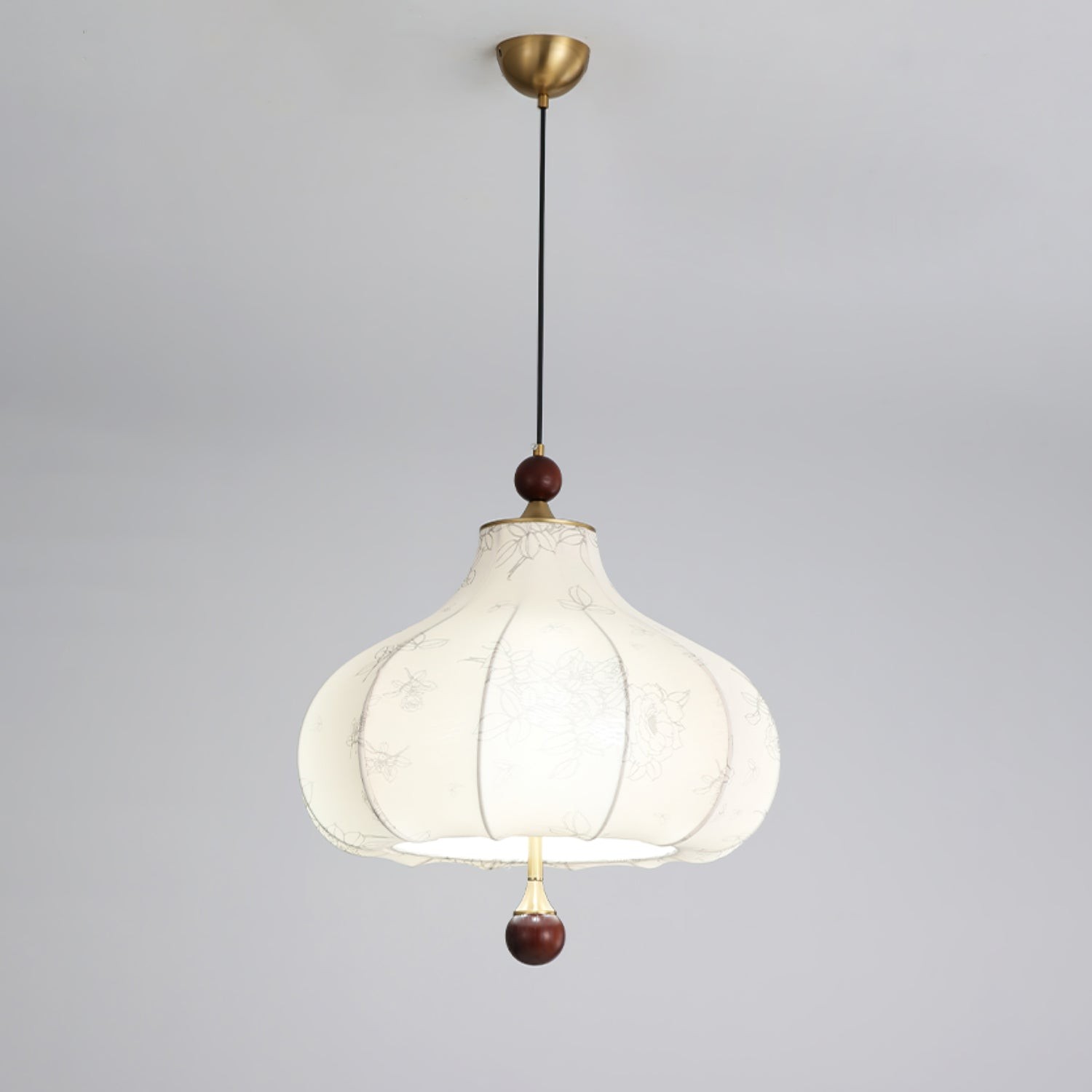 French Retro Fabric Pattern Pendant Lamp M562