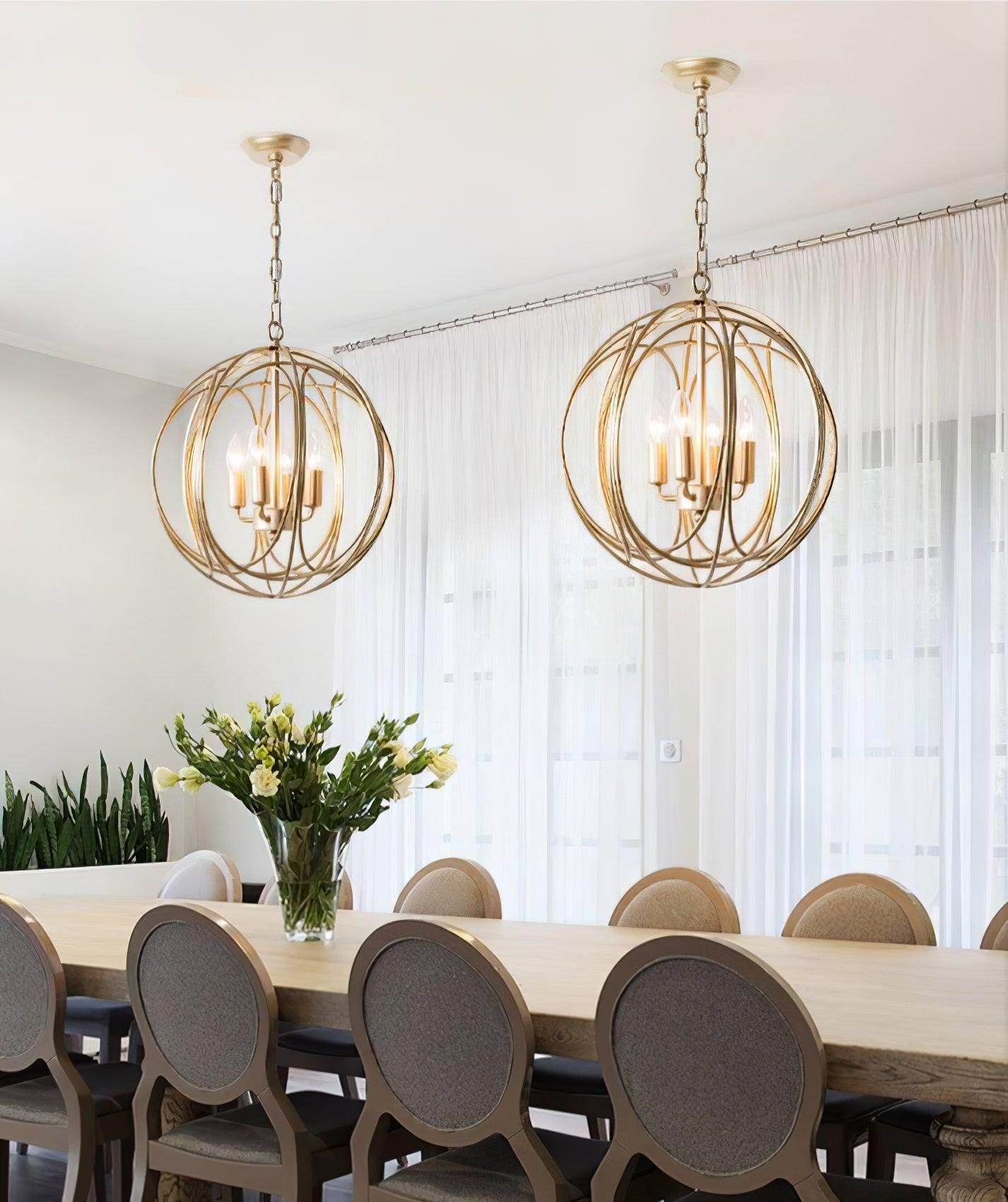 Hollow Metal Line Retro Pendant Light M526