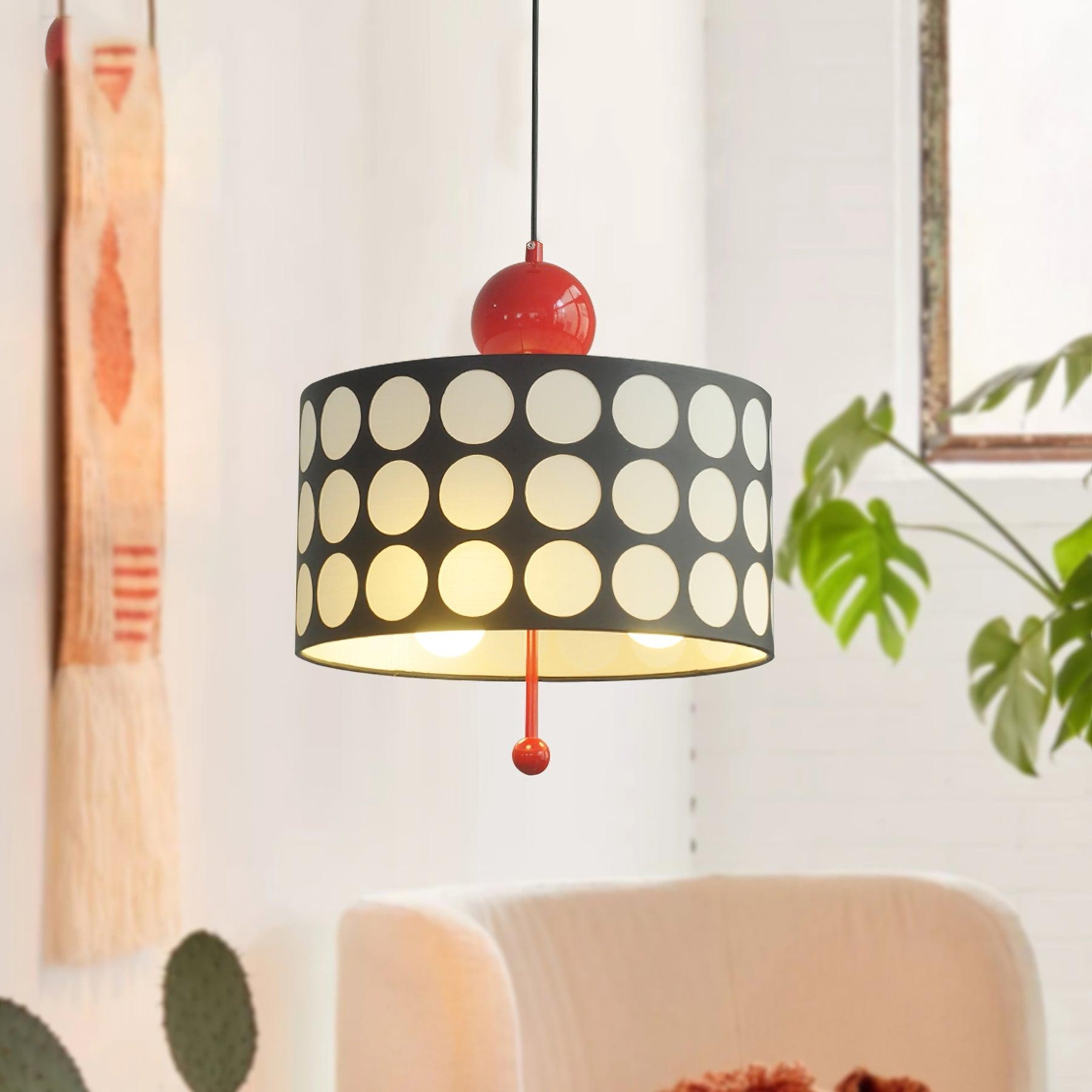 Polka Dot Lattice Pendant Lamp - French Vintage Light for Dining M165
