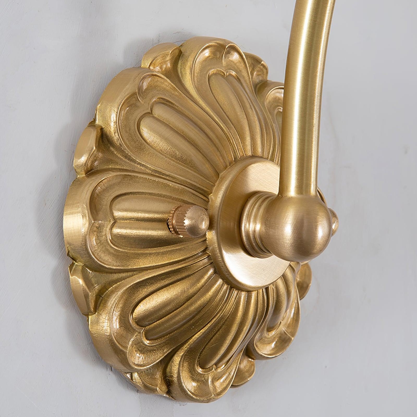 Nordic Modern Retro Elegant Flower Brass Glass Wall Lamp M386