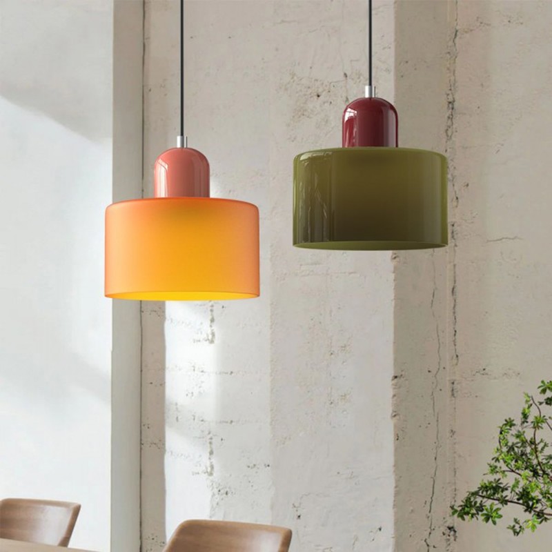 Nordic Morandi Cylinder Glass Pendant Light S66