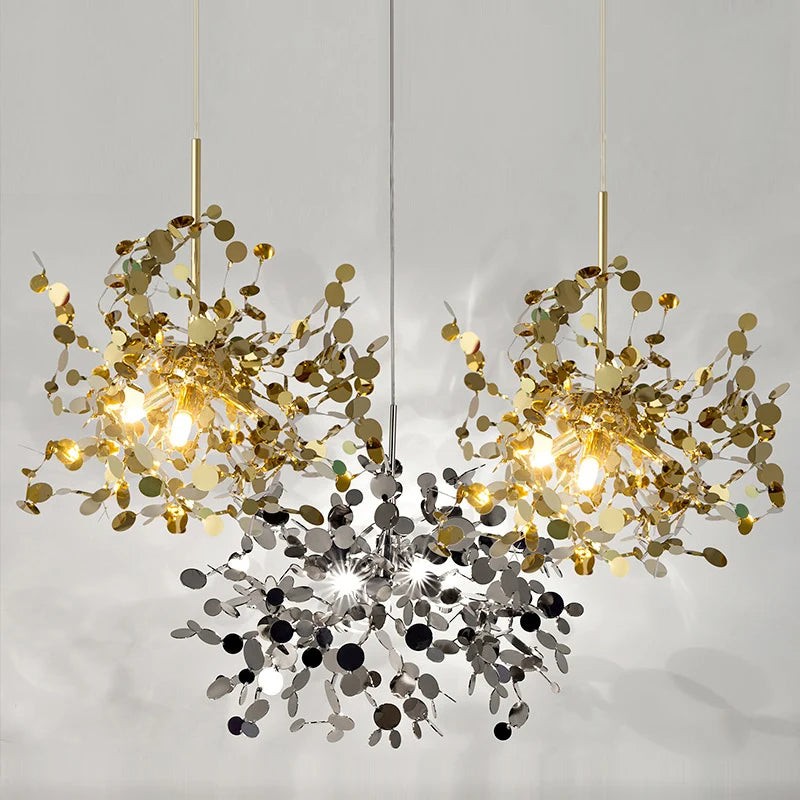 Modern Creative Decorative Leaf Stainless Steel Pendant Light M58