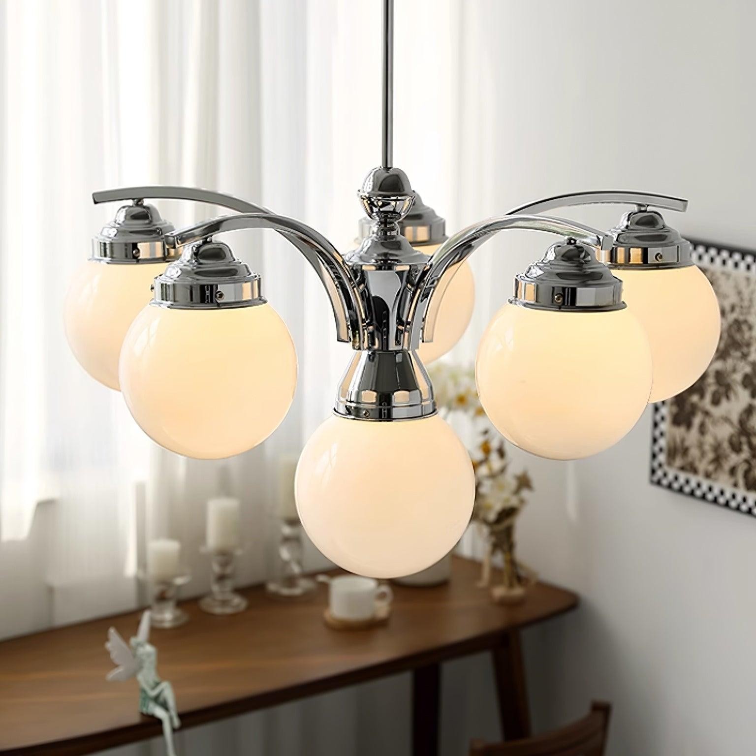 French Elegant Glass Orb Chandelier M427