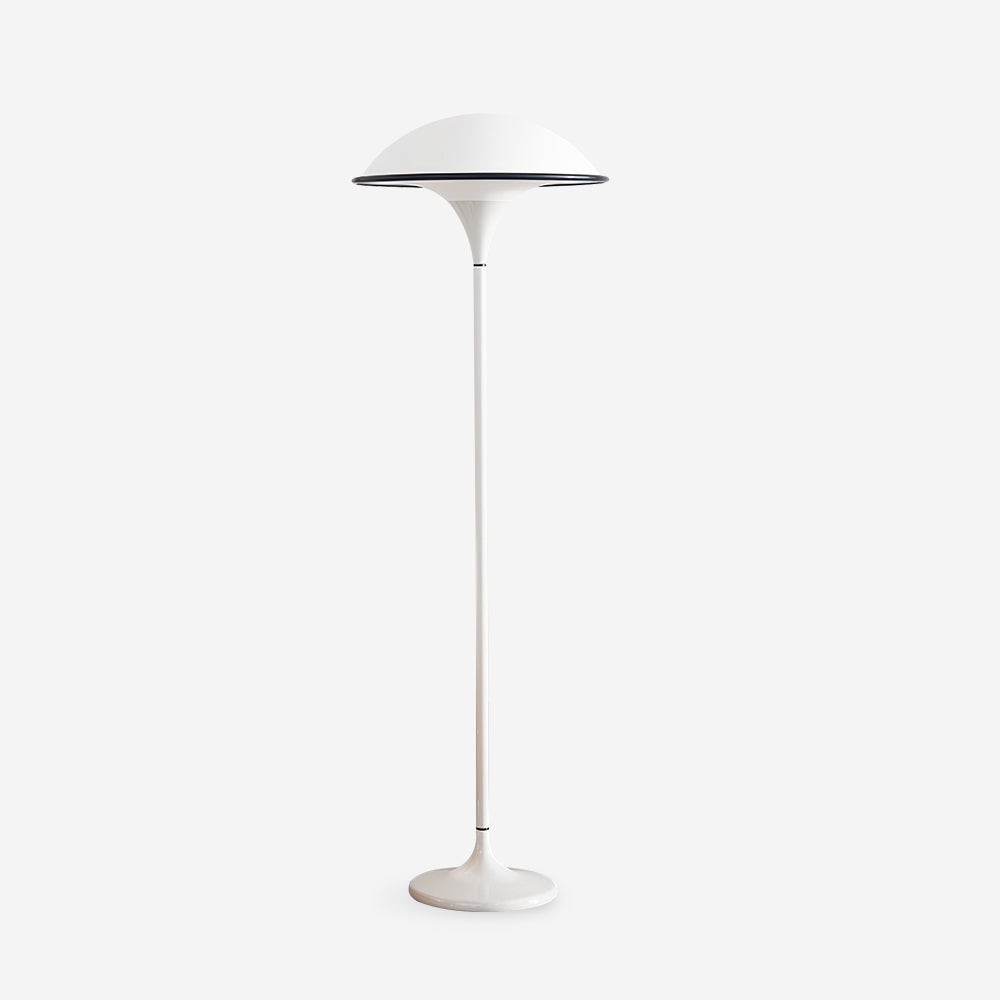 Danish Retro White Flying Saucer Floor Lamp M278