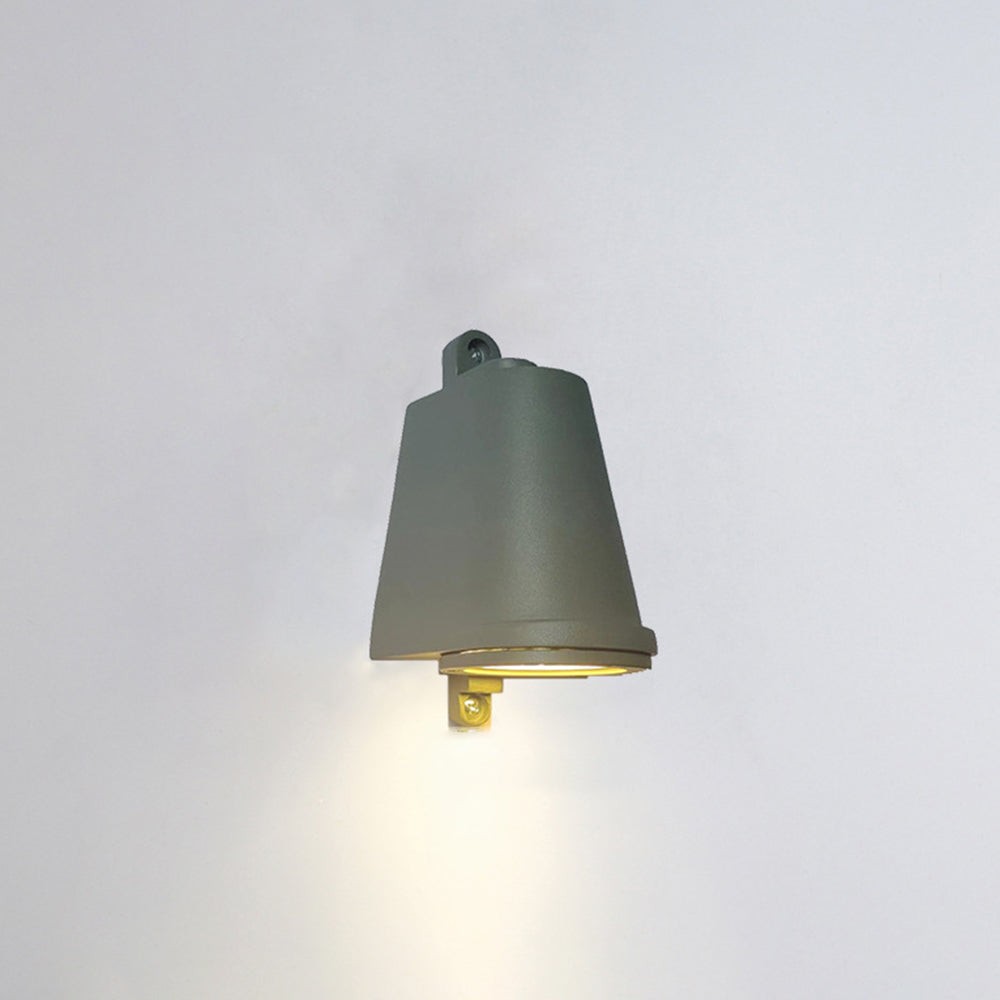 Orr Industrial Metal Bell Shaped Outdoor Wall Lamp, Black/Gray/Coppery/Aluminum G114