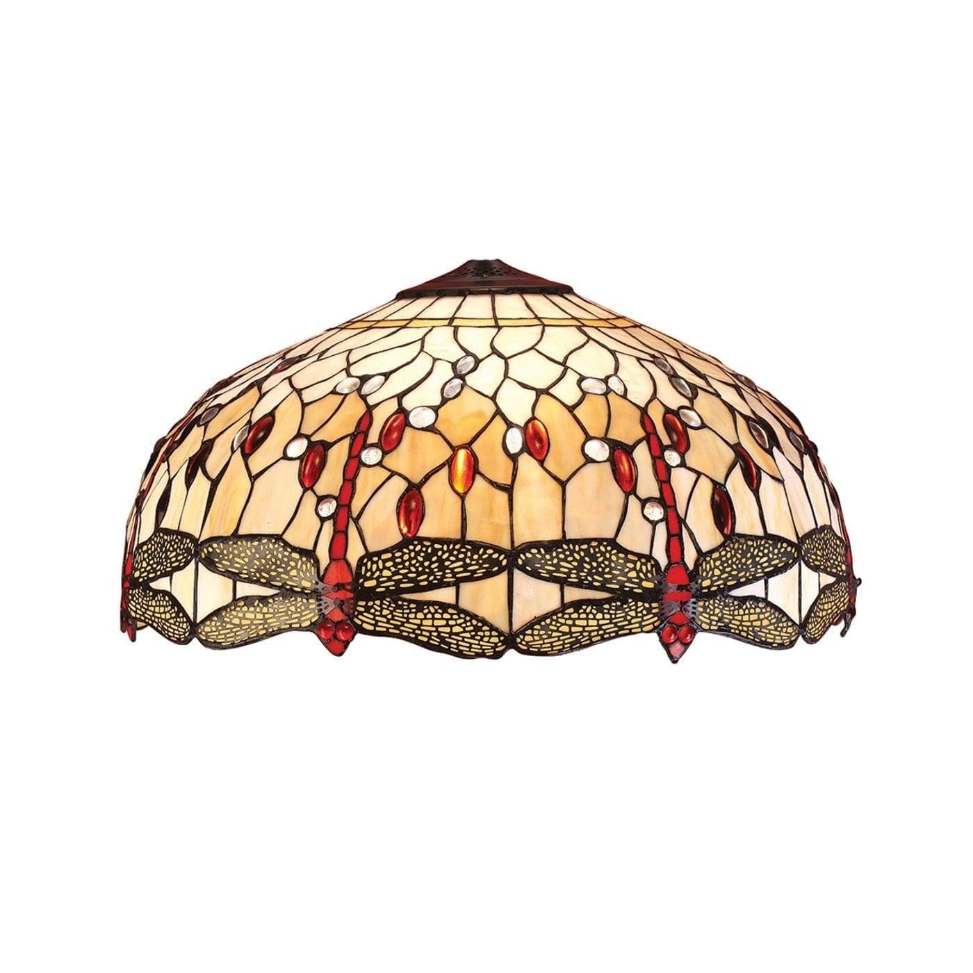 TF Dragonfly Tiffany Pendant Light - Art Nouveau Stained Glass Pendant for Living T849