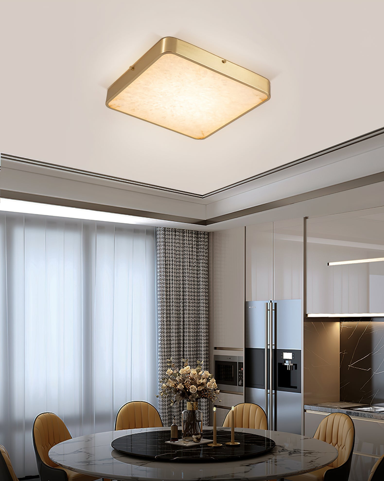 Geometric Alabaster Recessed Ceiling Light T1655