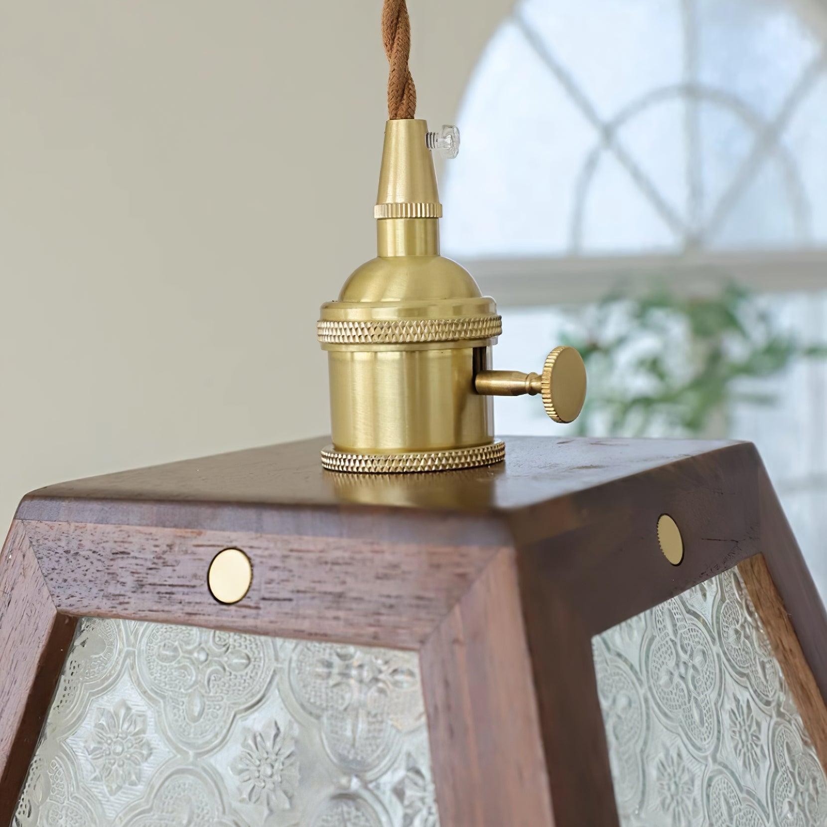 Retro Pattern Glass Pendant Lamp M295