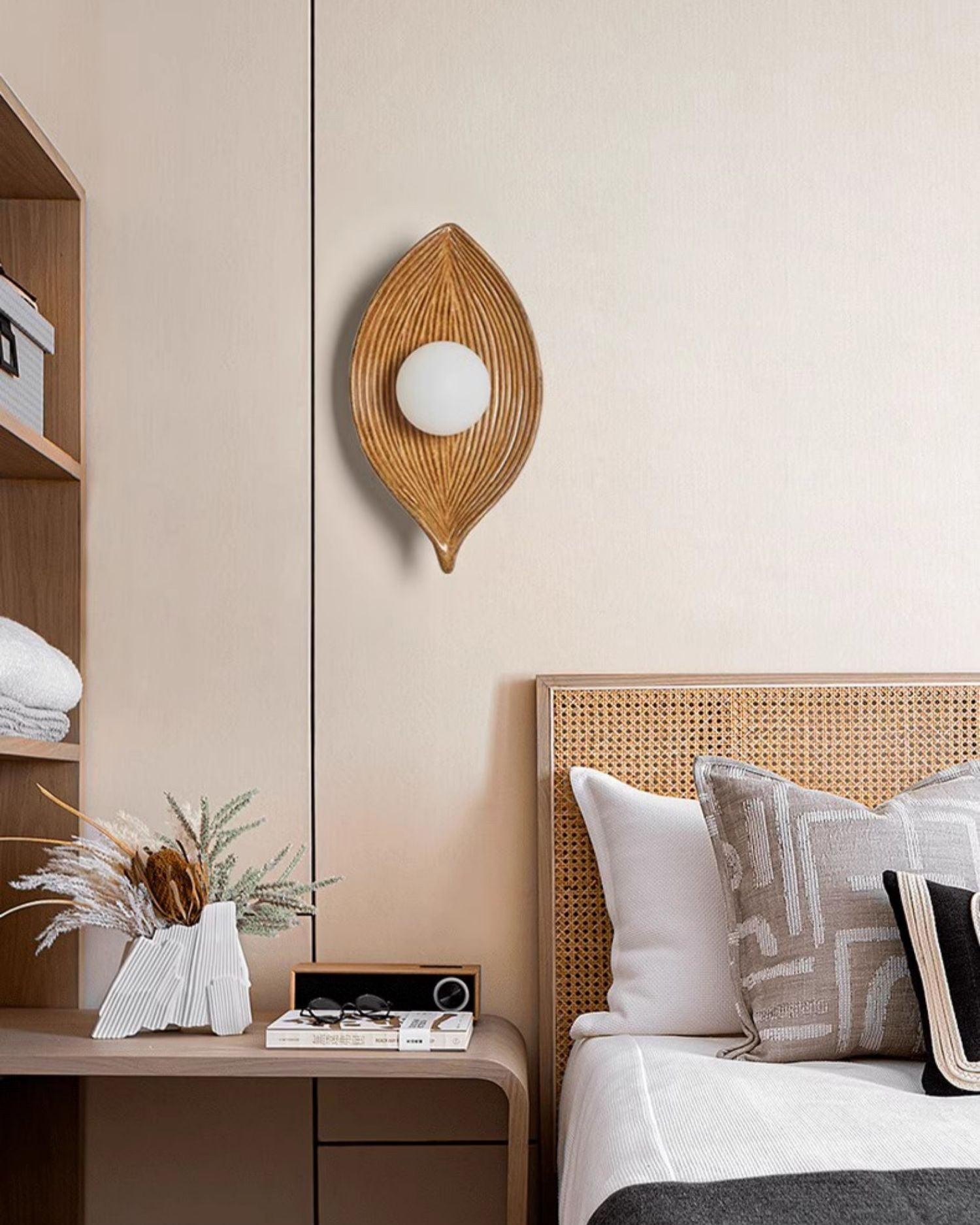 Contemporary Nordic Leaf Resin Wall Light M268