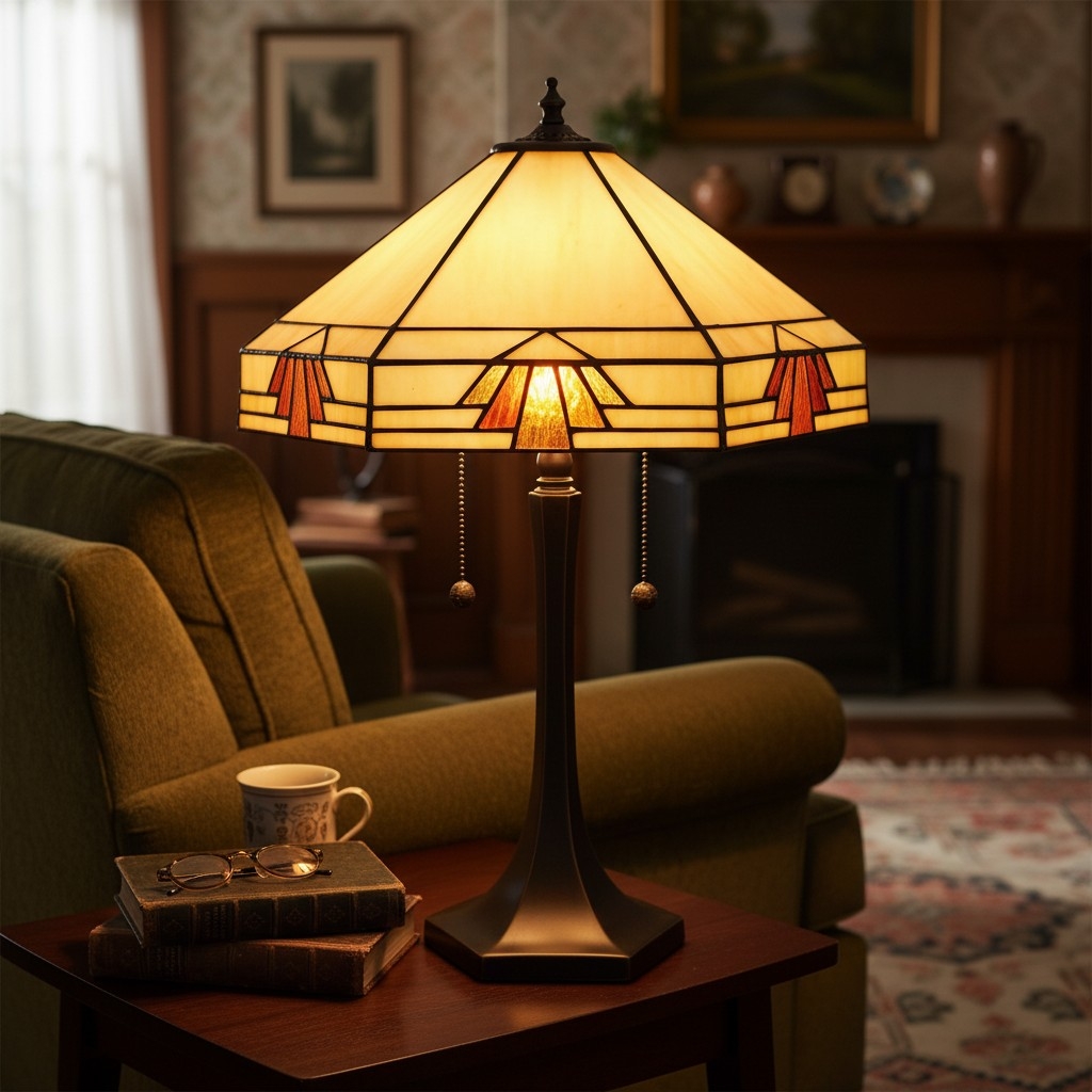 TF Nevada Geometric Stained Glass Table Light - Table Lamp for Living Rooms and Bedrooms T936