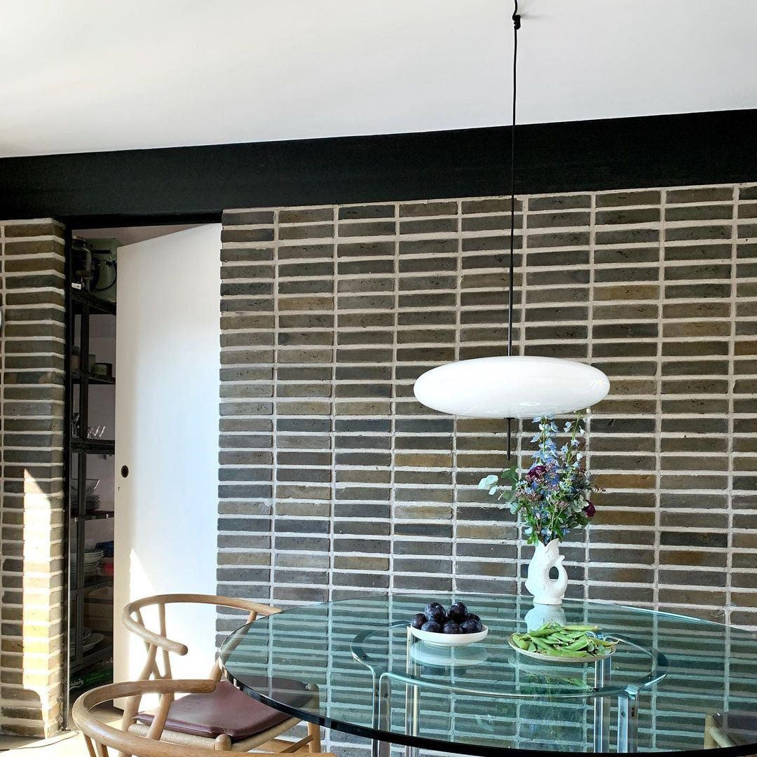 Modern Oval Pendant Light – Metal and Acrylic Pendant Lamp for Living Room
