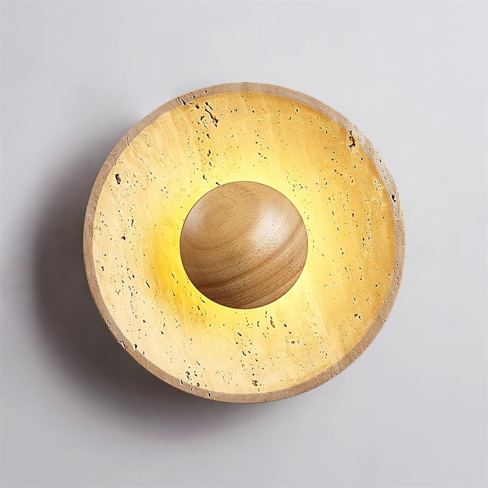 Cream Style Wooden Sphere Wall Lamp M148