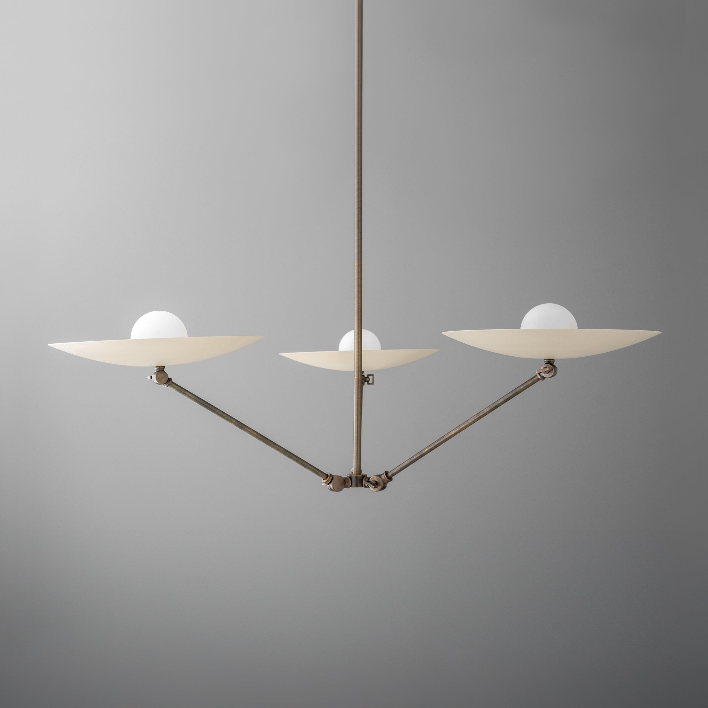 Curva Metal Antique Brass Chandelier - Modern Industrial Lighting Pendant T401