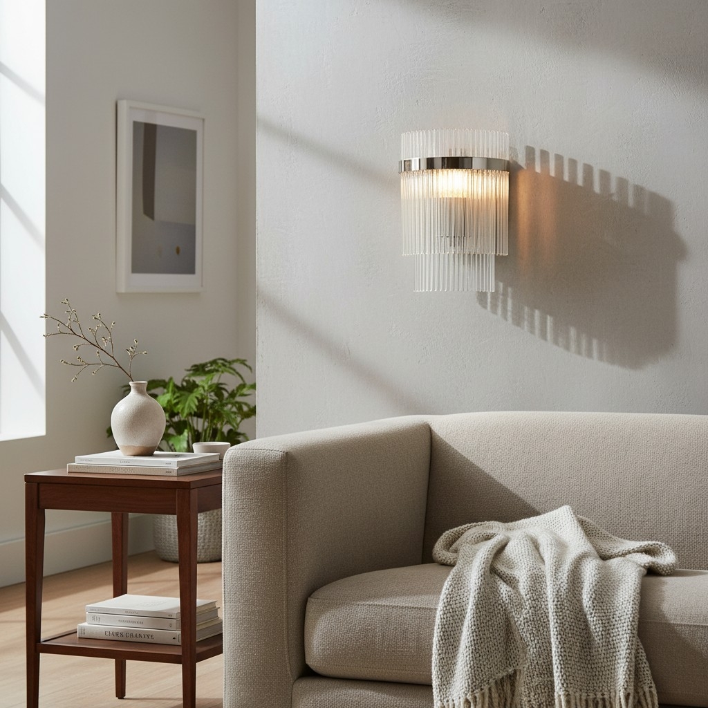 RibGlow Minimalist Glass Rod Wall Light - Elegant Accent Sconce for Home T867