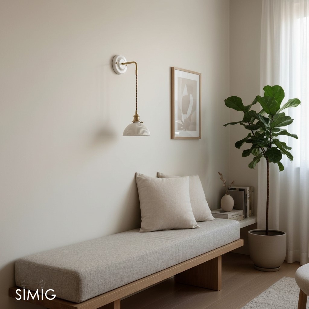 Elegant Ceramic Wall Sconce – Minimalist Modern Lighting for Living Rooms T449