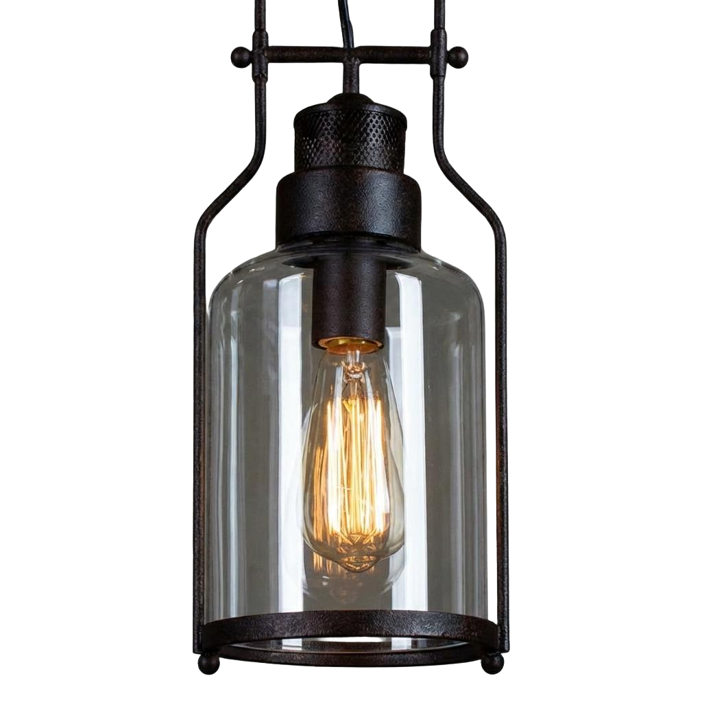 Lirra Vintage Iron Glass Pendant Lamp - Industrial Style Ceiling Lamp for Bars and Homes U20