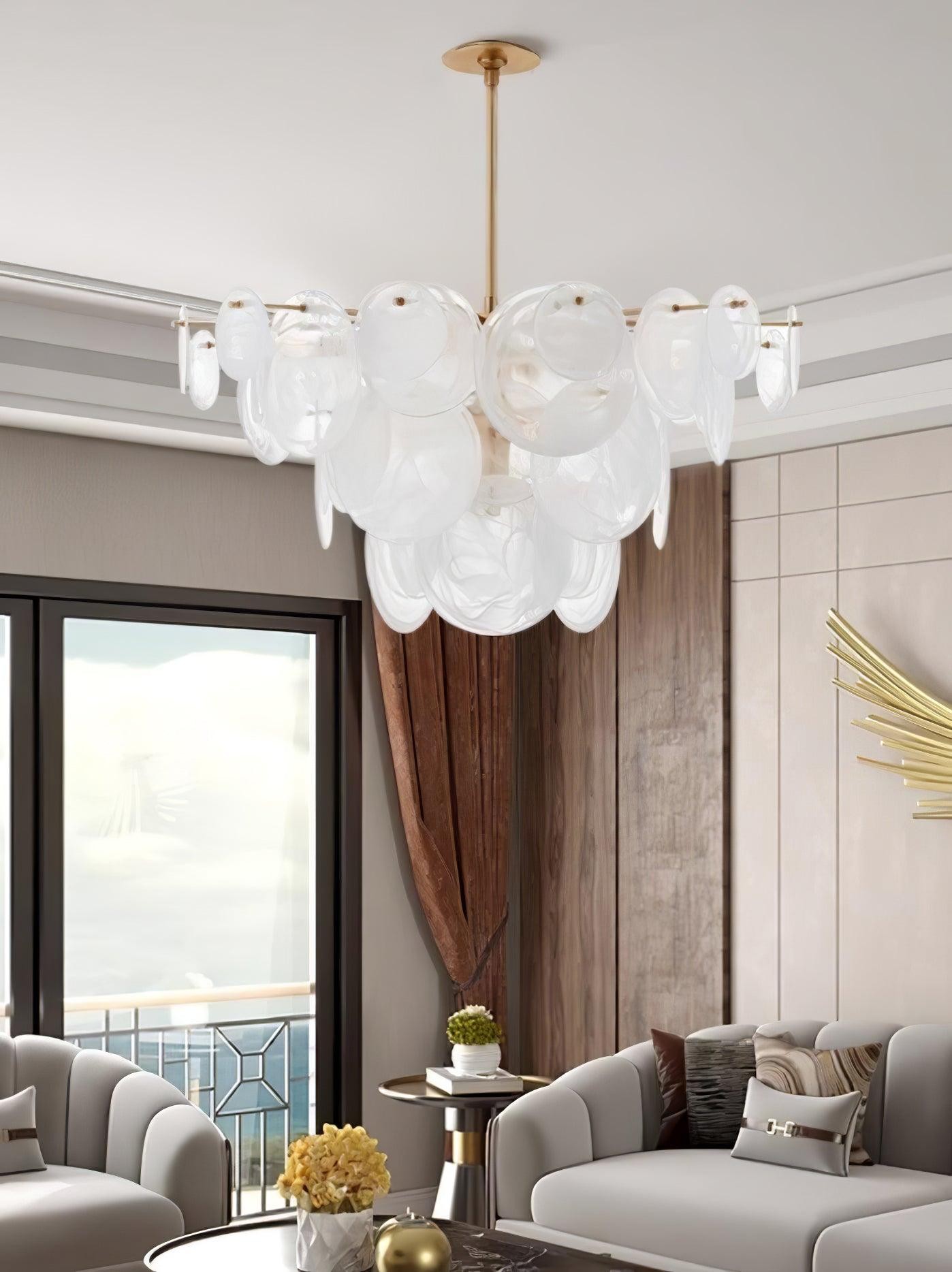 Brass Discs Cascading Chandelier M471