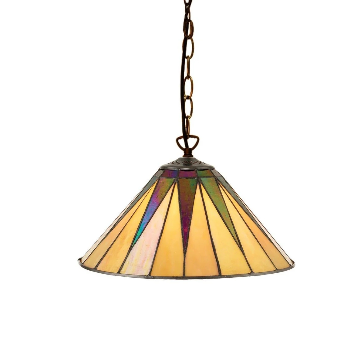 TF Dark Star Tiffany Pendant - Stained Glass Geometric Design Ceiling Light for Living Rooms T868